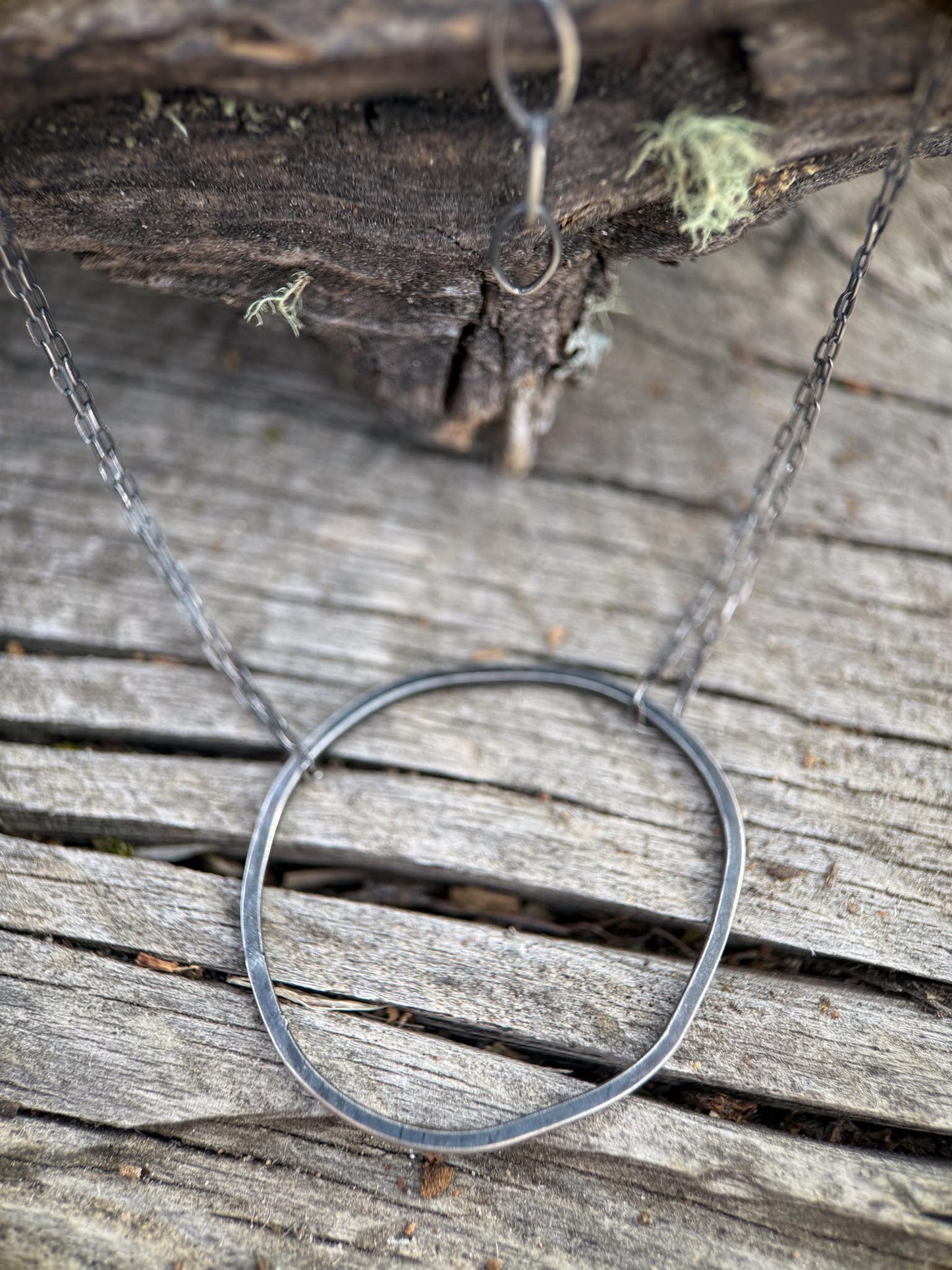 Sterling Silver Return Necklace | Oxidized Minimal Pendant | Mend Essentials | Handmade in Durango Colorado