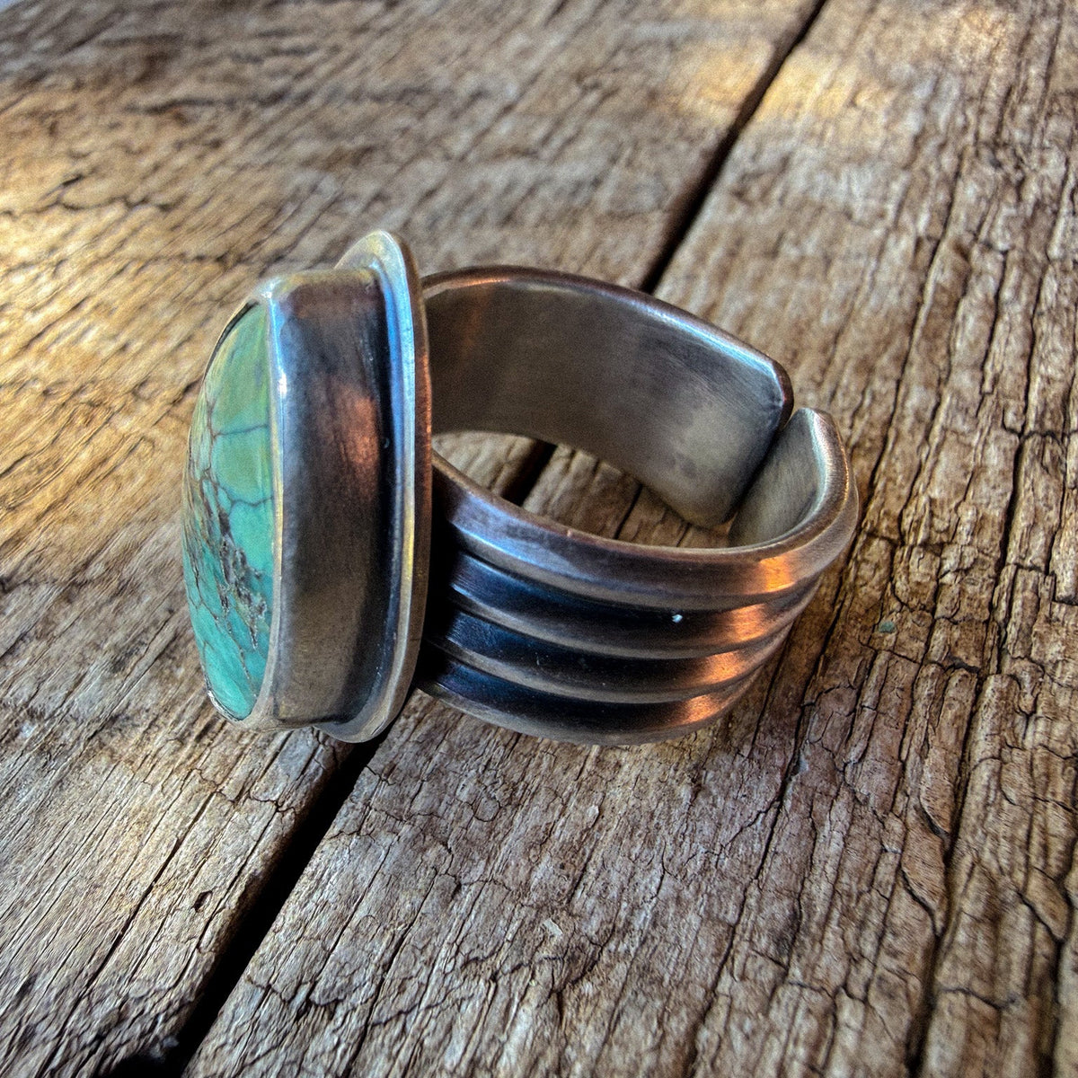 Variscite Statement Ring | Adjustable Sterling Silver Ring