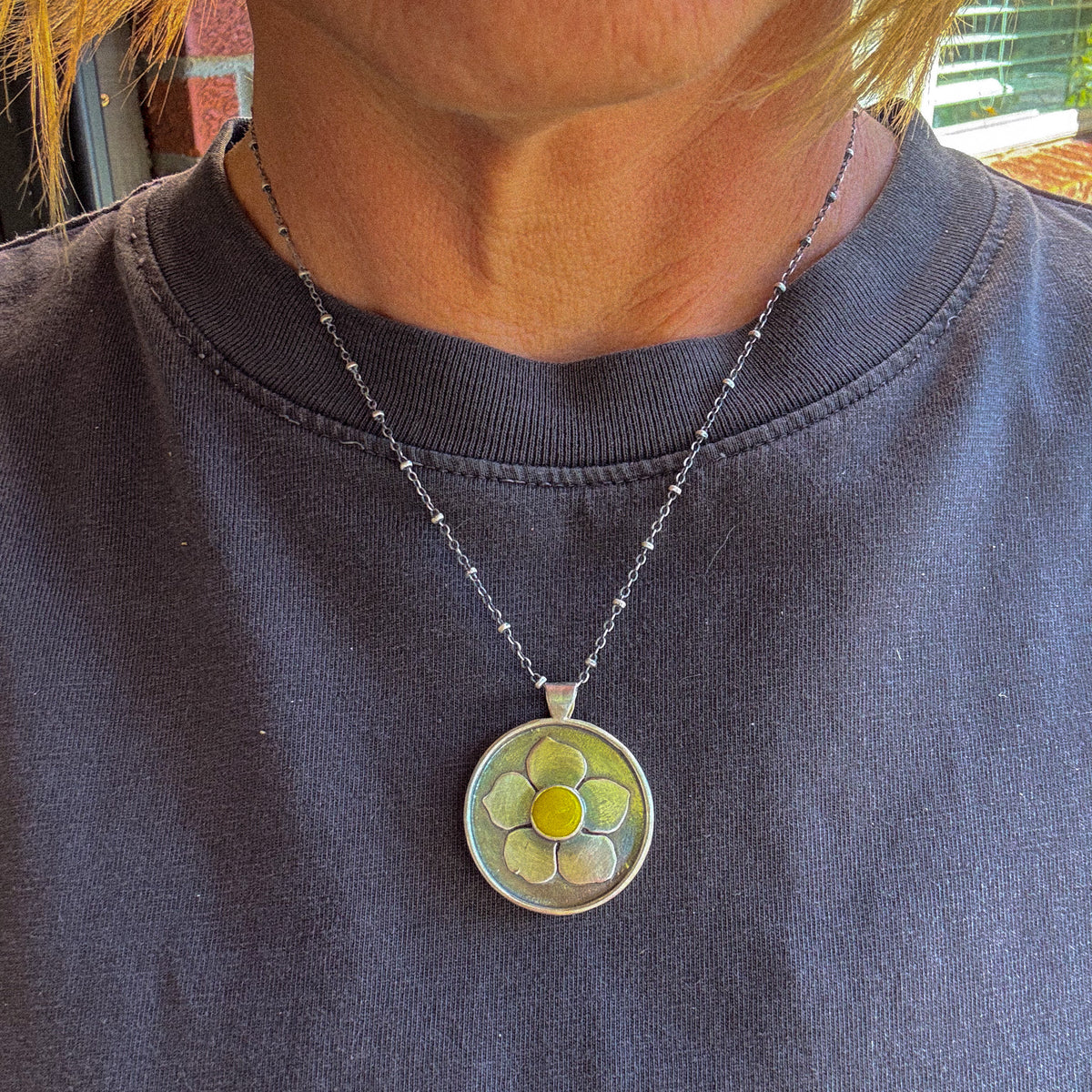 Botanical Rosarita Pendant | Sterling Silver; Yellow Rosarita