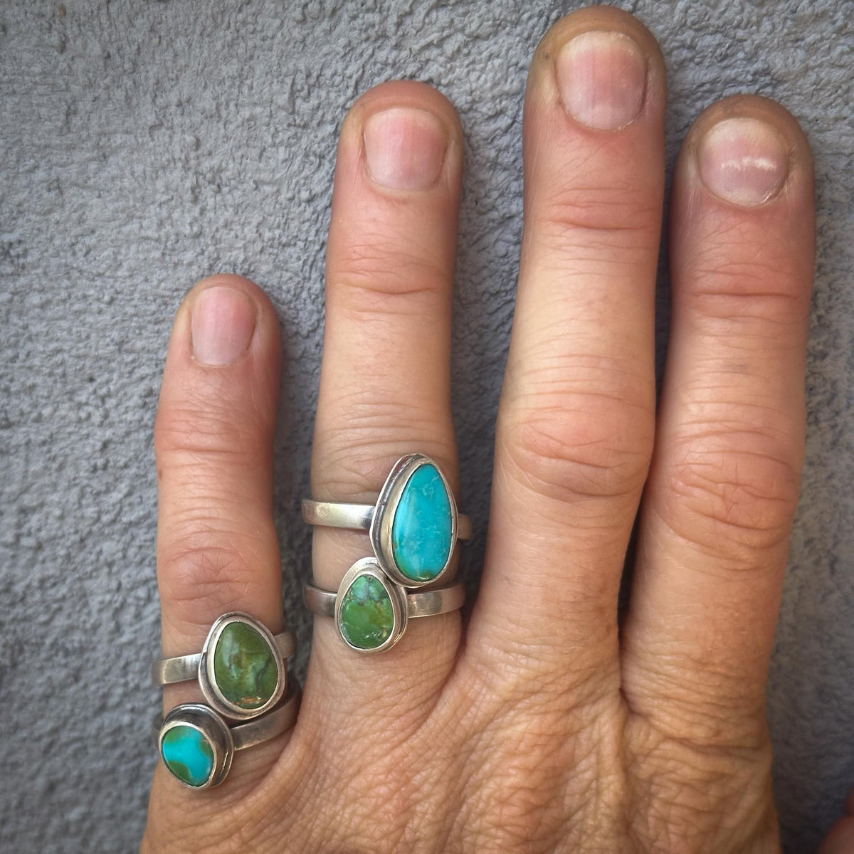 Customized sonoran gold turquoise ring for Nicole