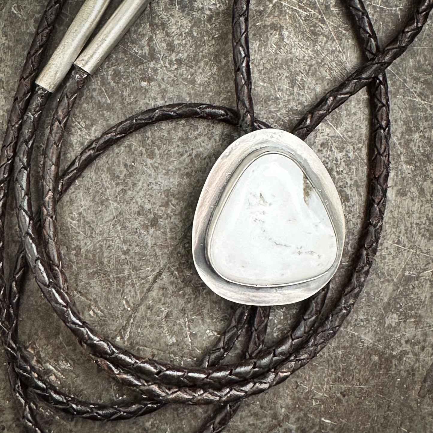 White Buffalo Triangle Bolo Tie: Between Two Worlds