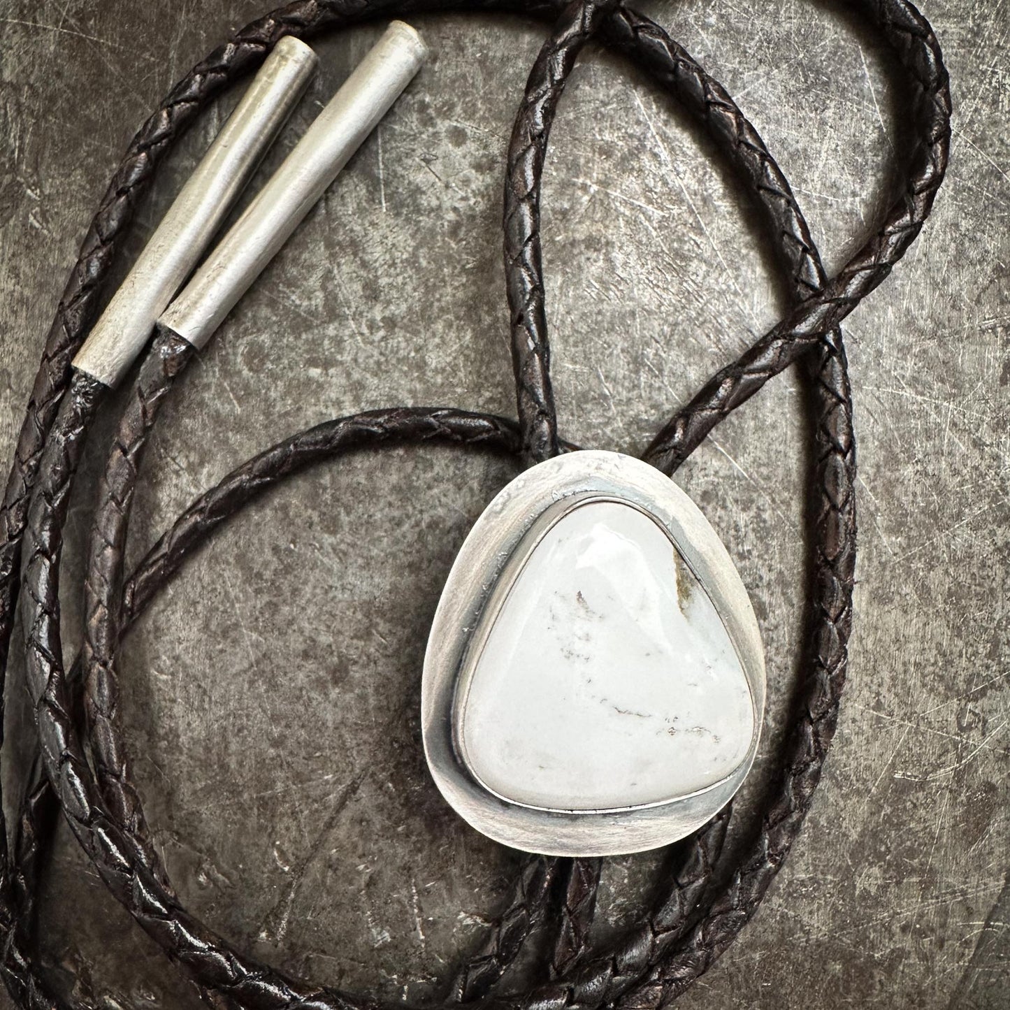 White Buffalo Triangle Bolo Tie: Between Two Worlds