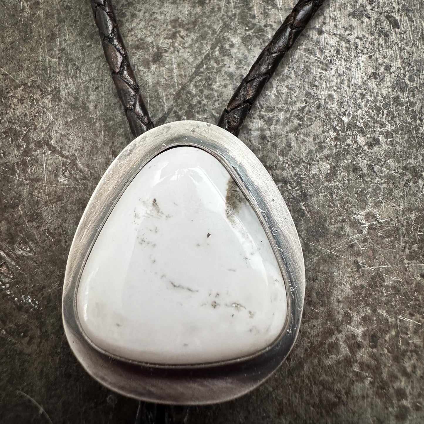 White Buffalo Triangle Bolo Tie: Between Two Worlds