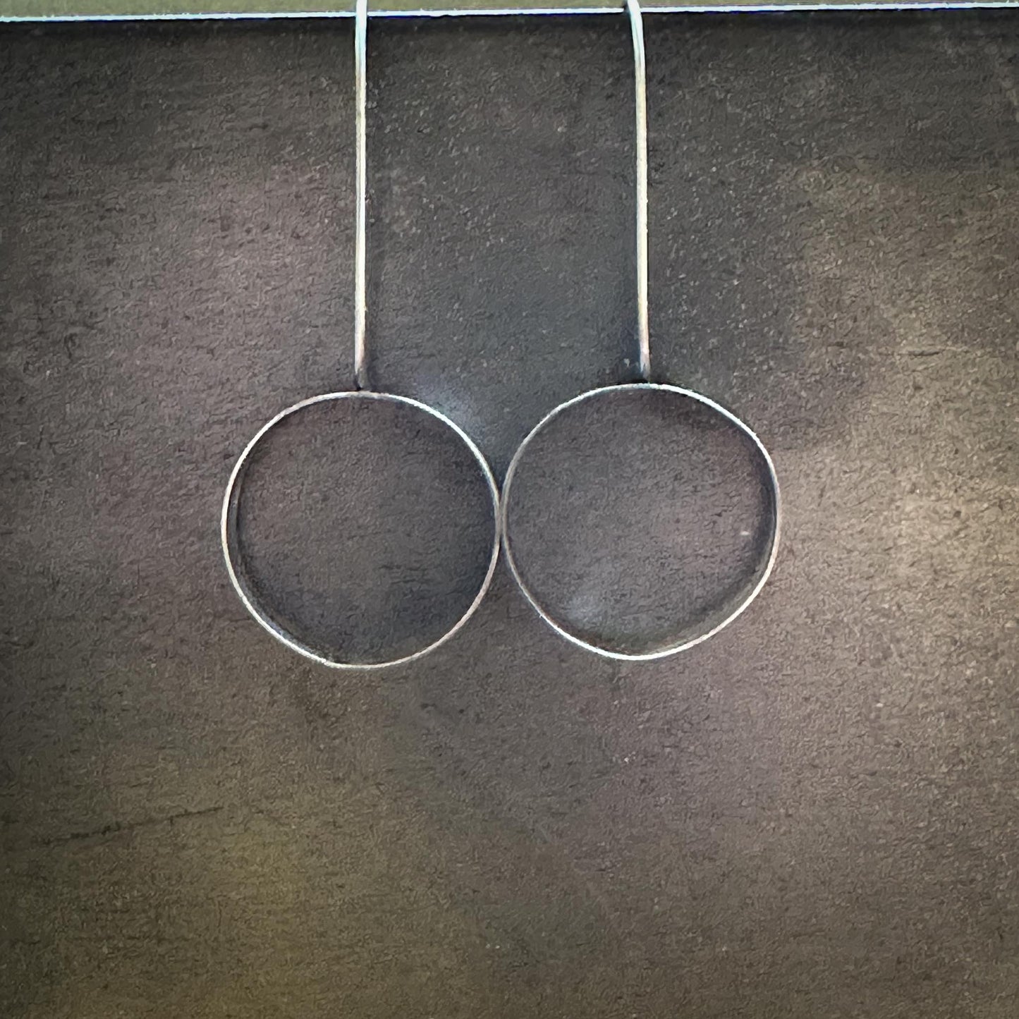 Sterling Silver Hoop Earrings | Forward-Facing Lightweight Rectangle Wire Hoops | Hand-Fabricated