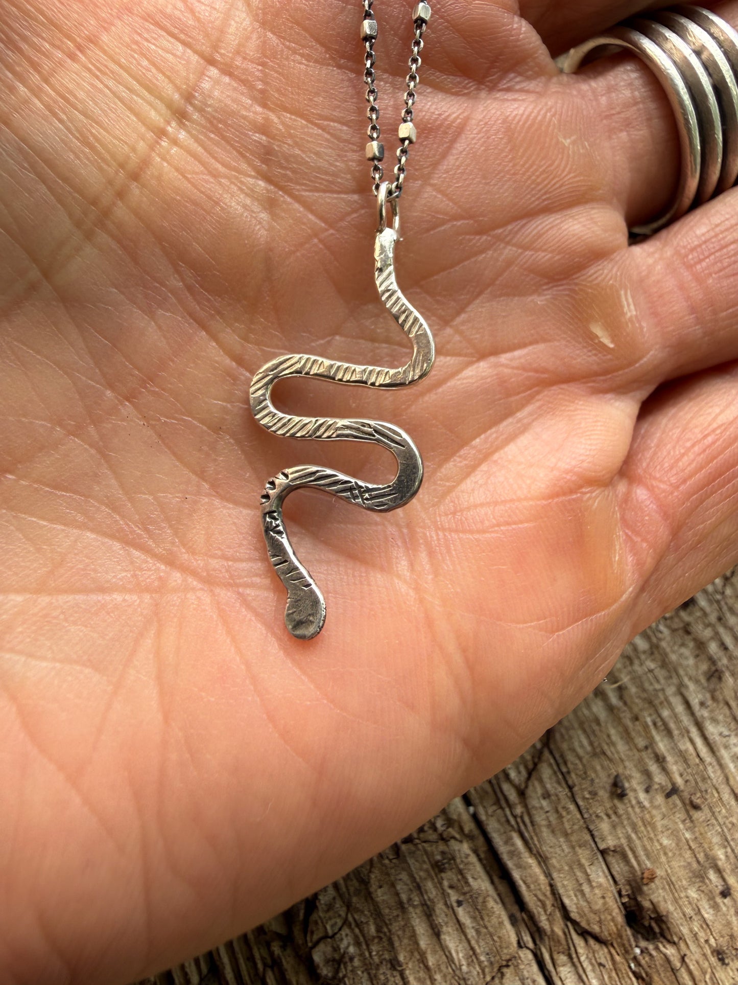Sterling Silver Serpent Necklace