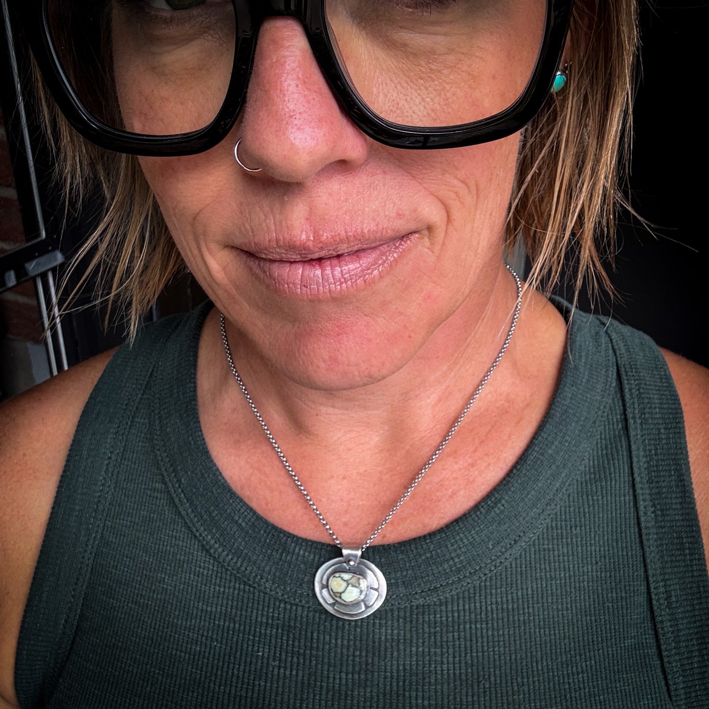 Desert Bloom Variscite Sterling Silver Necklace