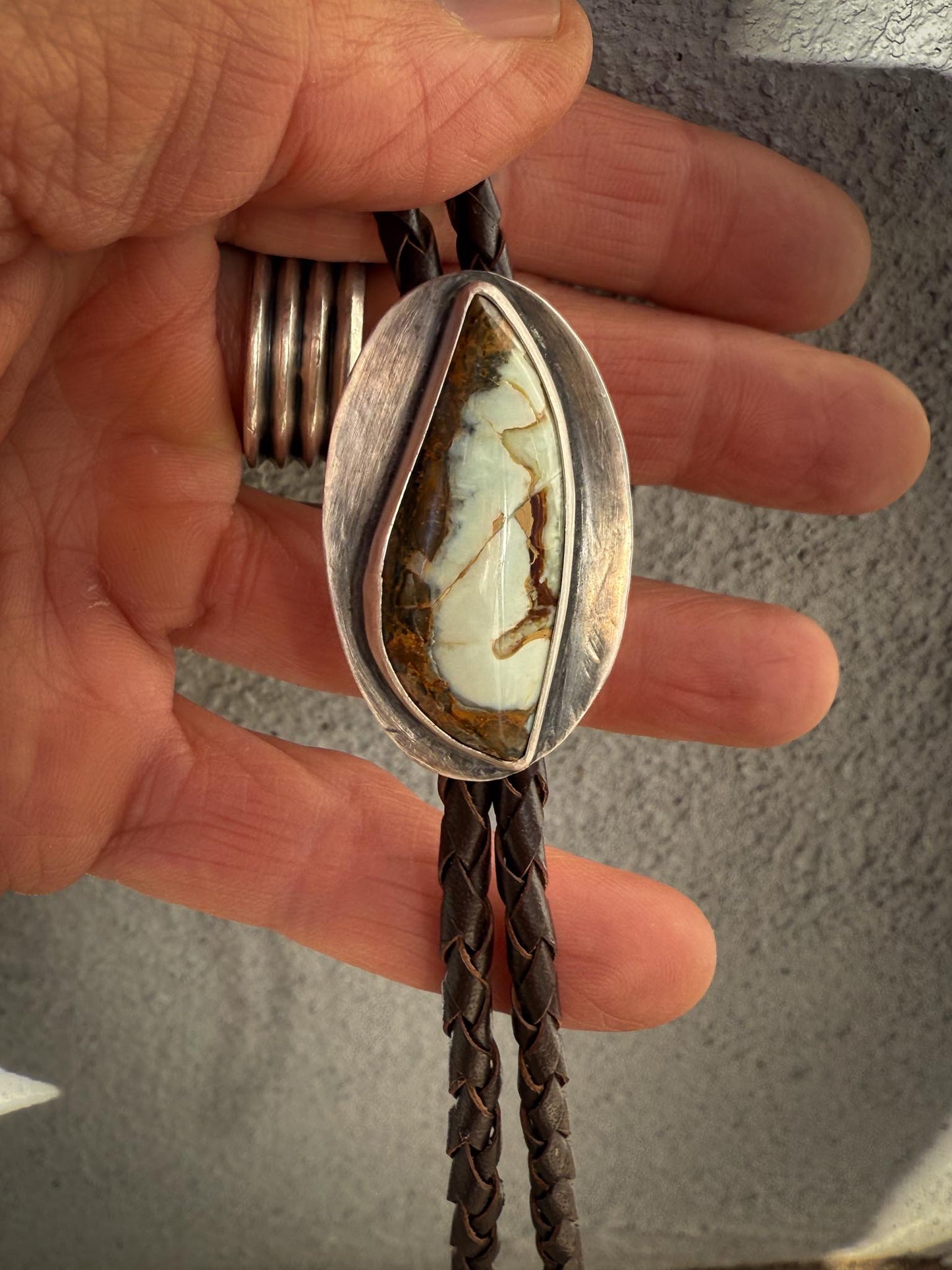 7 Dwarfs Variscite Bolo Tie | Sterling Silver | Handmade in Durango