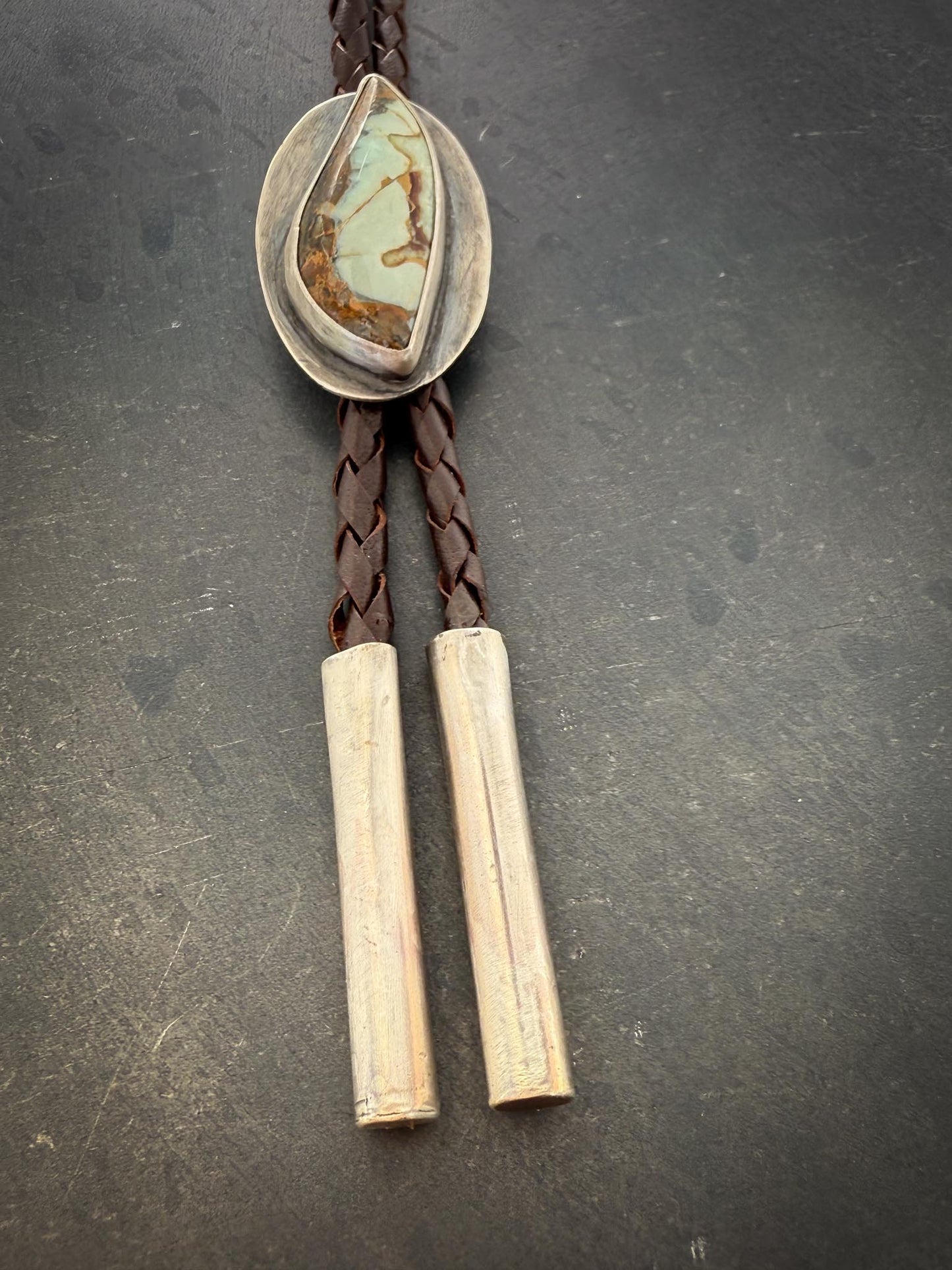 7 Dwarfs Variscite Bolo Tie | Sterling Silver | Handmade in Durango