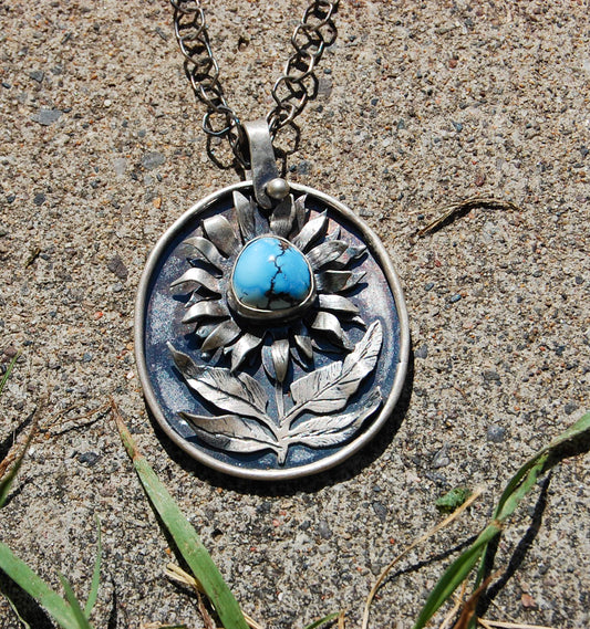 Gold Hill Mine Turquoise Sunflower