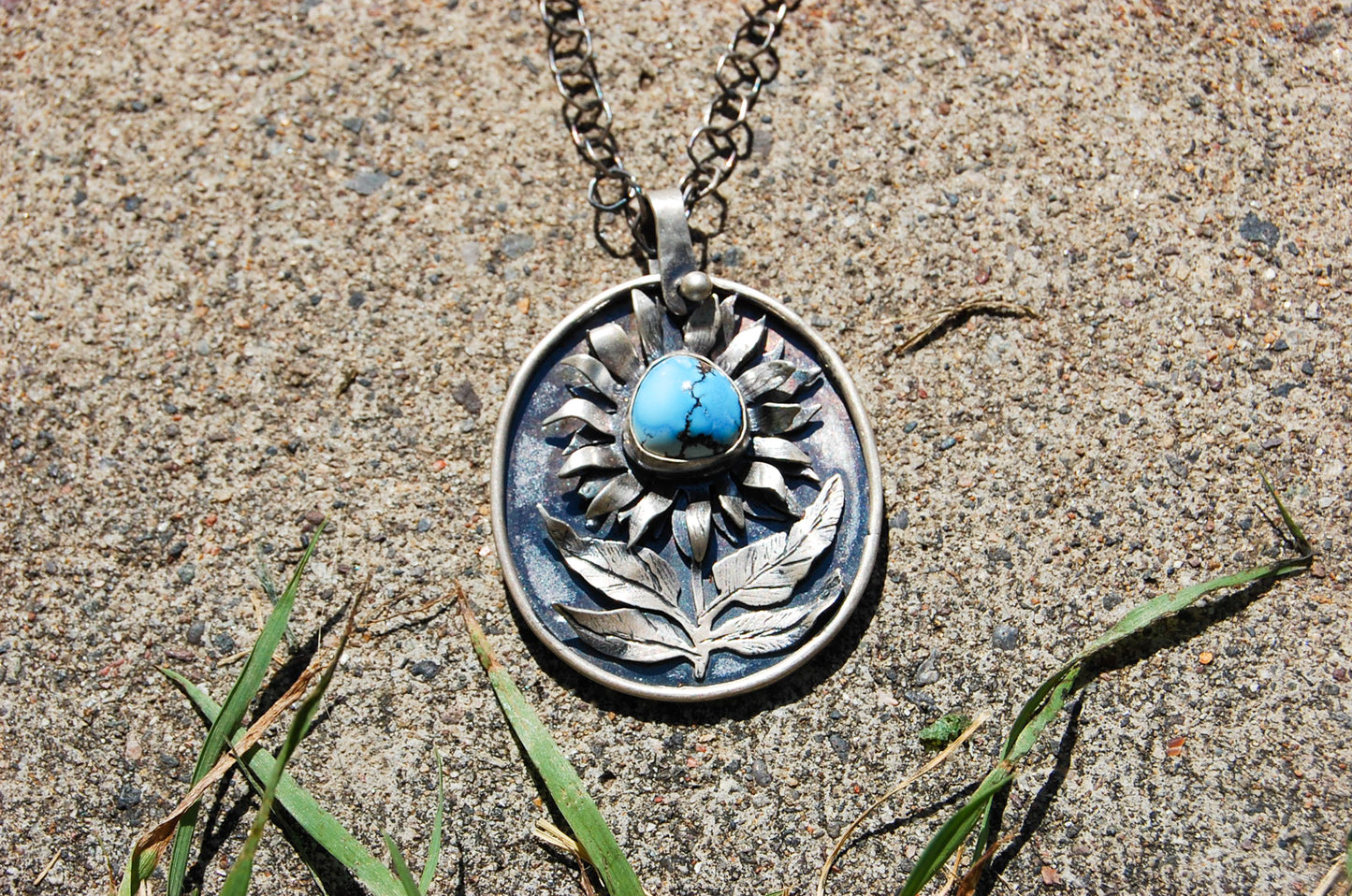 Gold Hill Mine Turquoise Sunflower