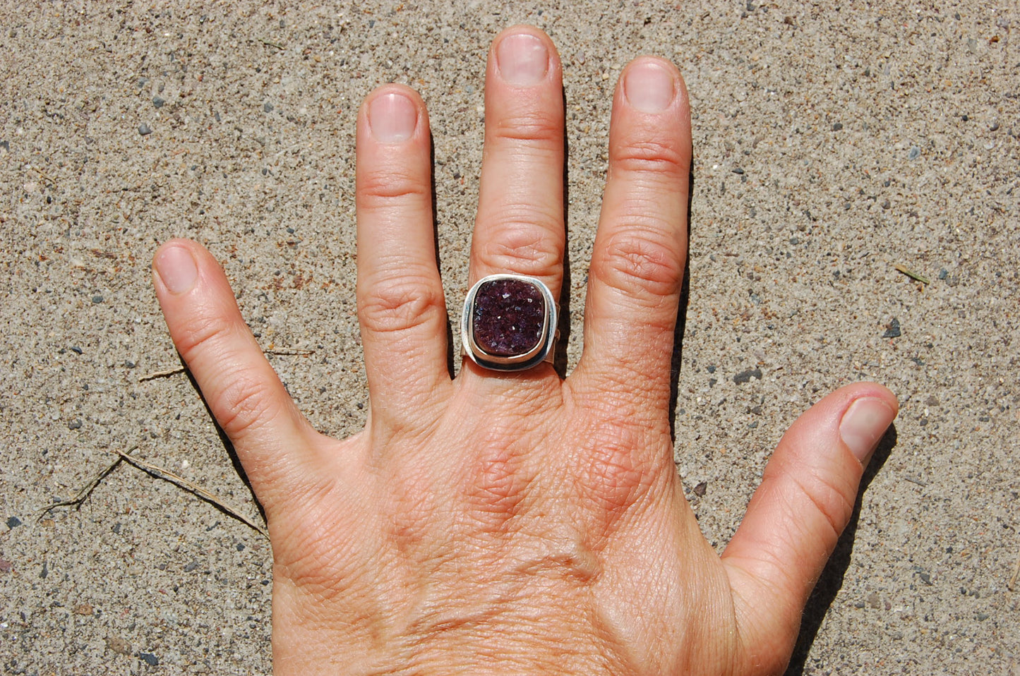 Purple Amethyst Druzy Ring