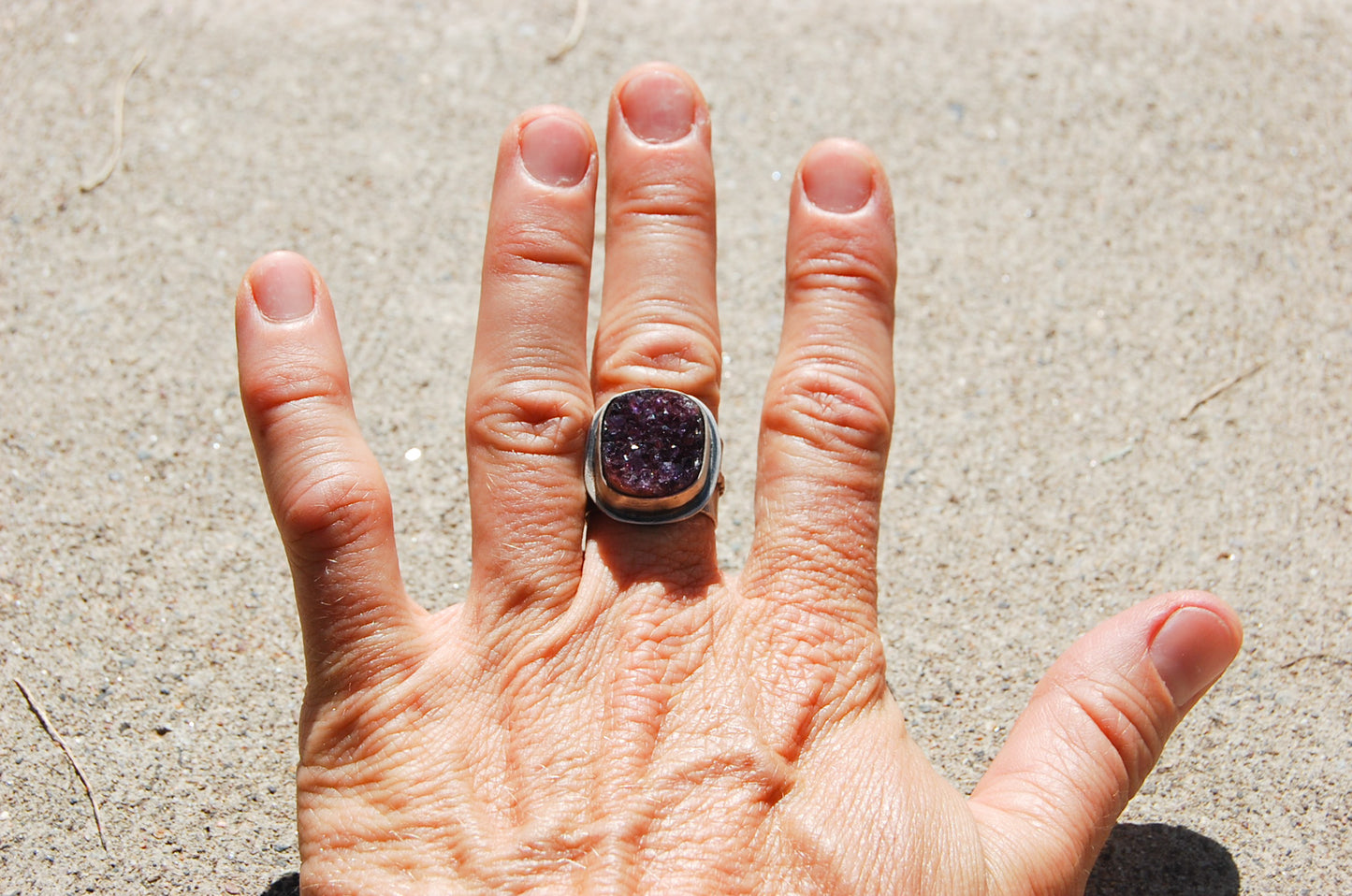 Purple Amethyst Druzy Ring