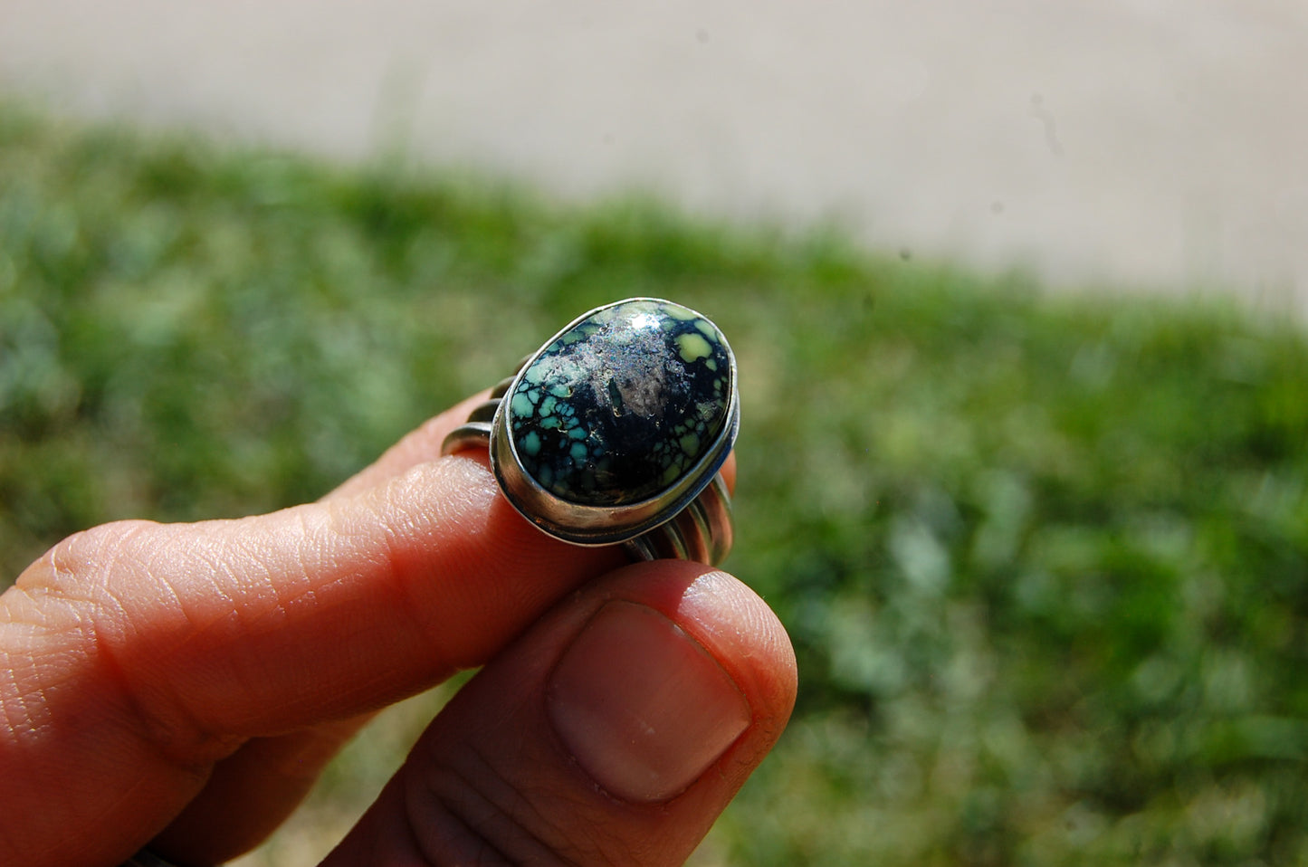 Shadowstone Treefrog Variscite Adjustable Ring