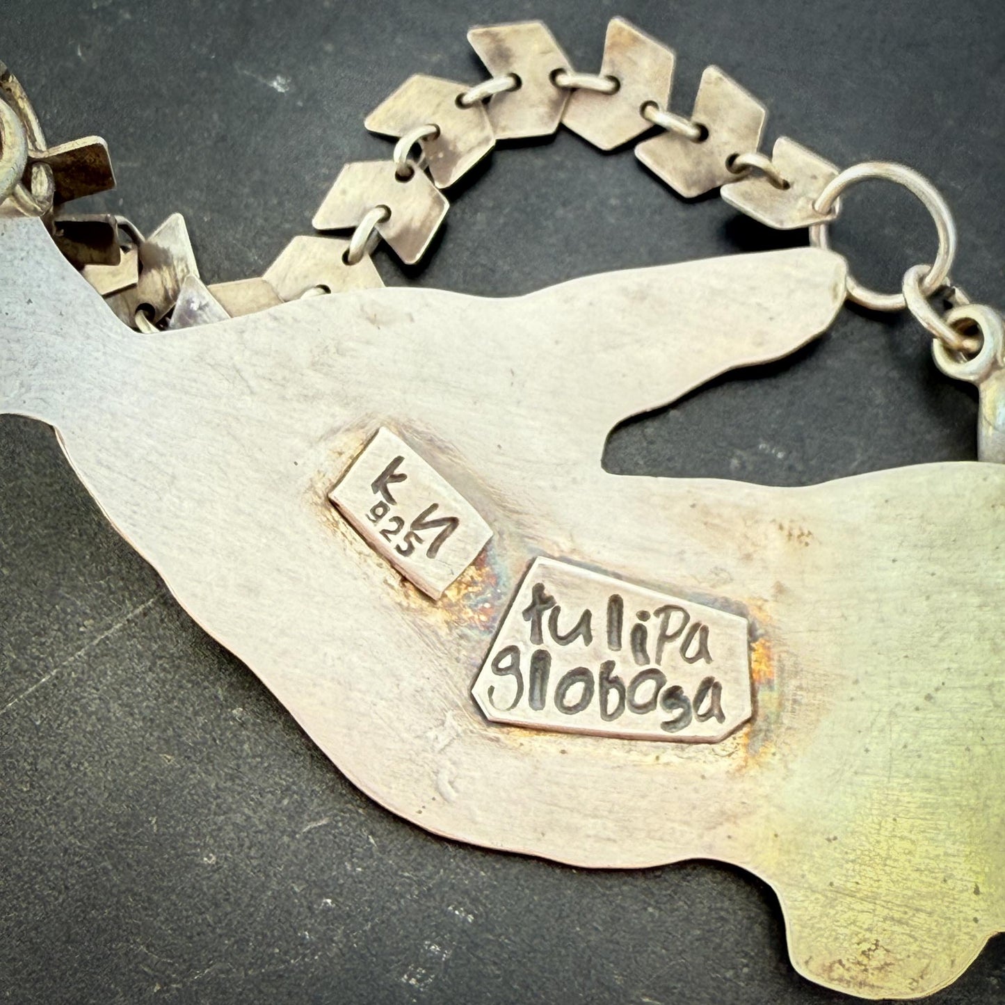 Bold Botanical Silver Statement Cuff | Tulip Globosa Flora Arma Bracelet