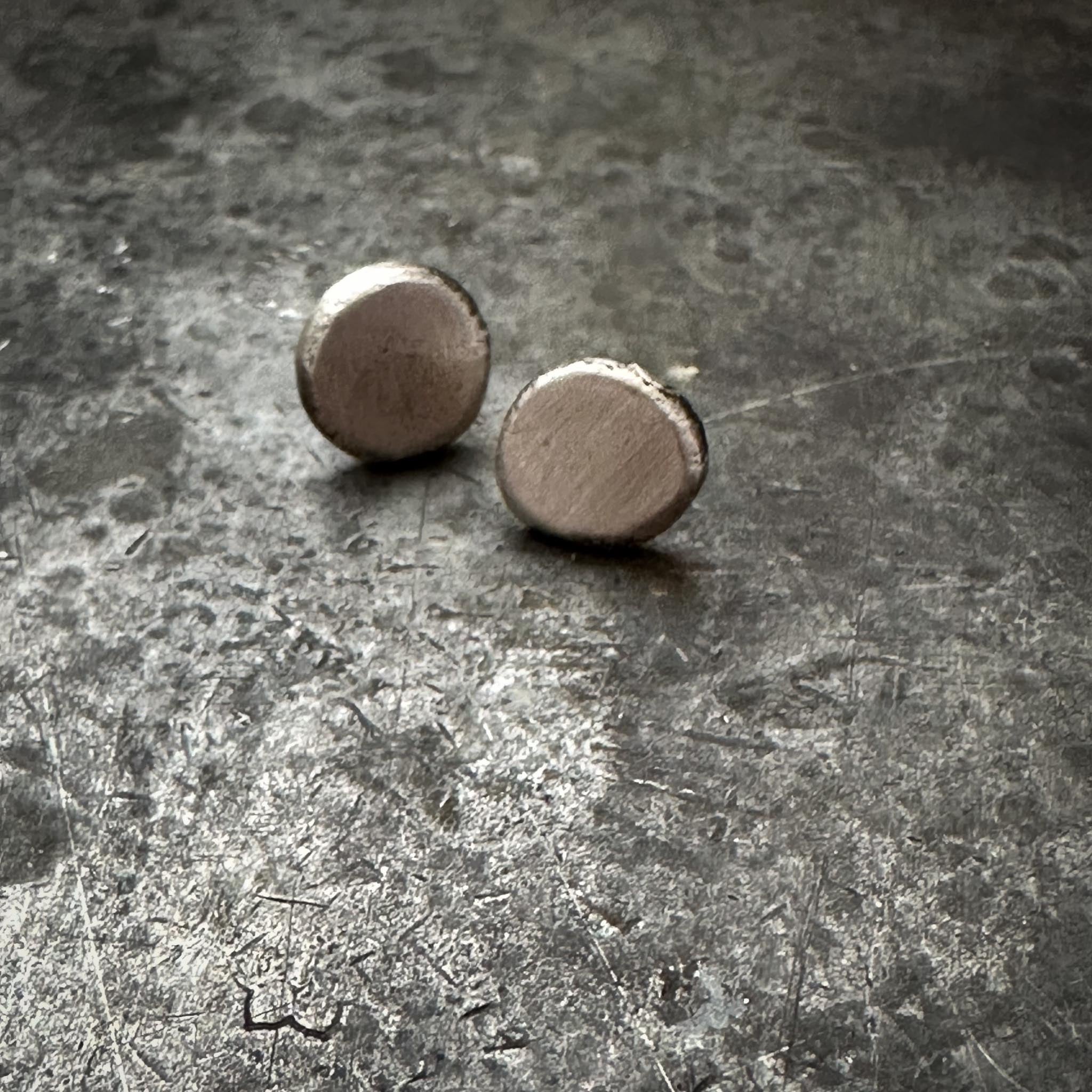 Recycled Sterling Silver Minimalist Studs | River Pebble Stud Earrings ...