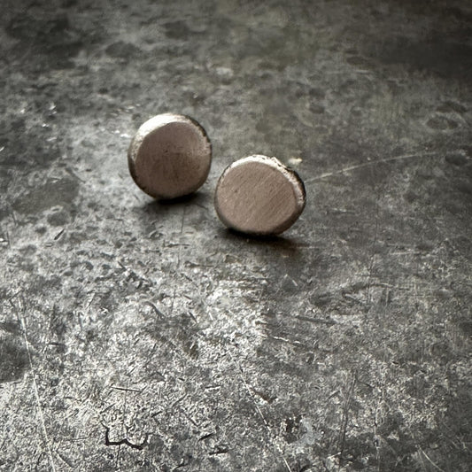 Recycled Sterling Silver Minimalist Studs | River Pebble Stud Earrings | Everyday Jewelry