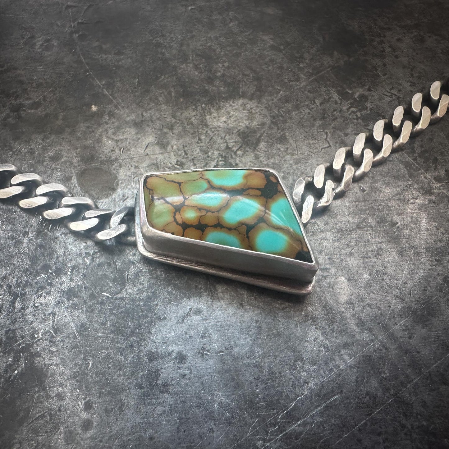 Force Necklace | Hubei Turquoise Choker | Sterling Silver Statement Necklace