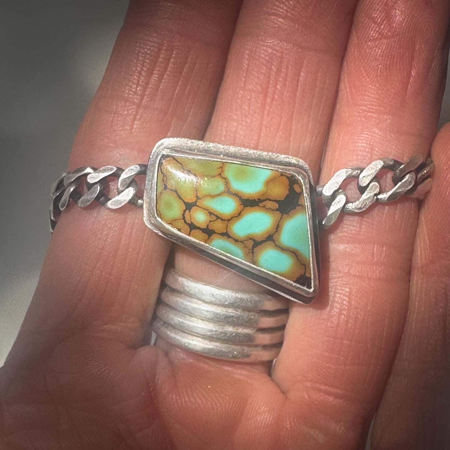 Force Necklace | Hubei Turquoise Choker | Sterling Silver Statement Necklace
