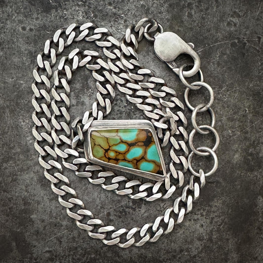 Force Necklace | Hubei Turquoise Choker | Sterling Silver Statement Necklace