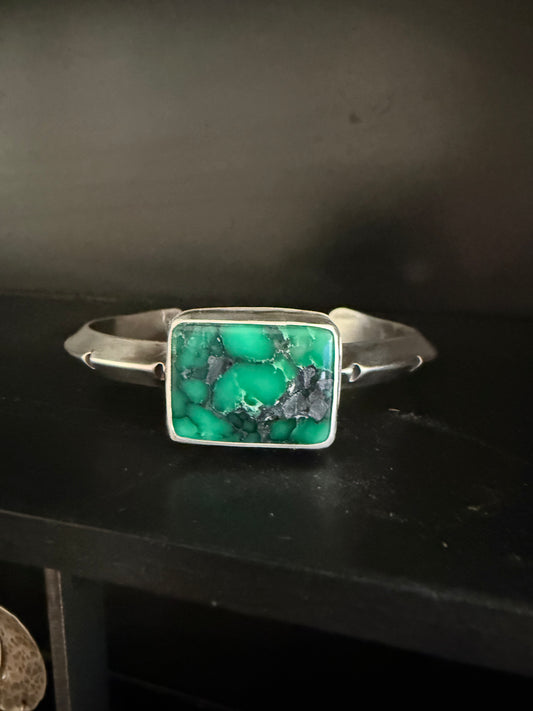 Persian Variscite Cuff | Sterling Silver Cuff Bracelet | Men’s Cuff Bracelet