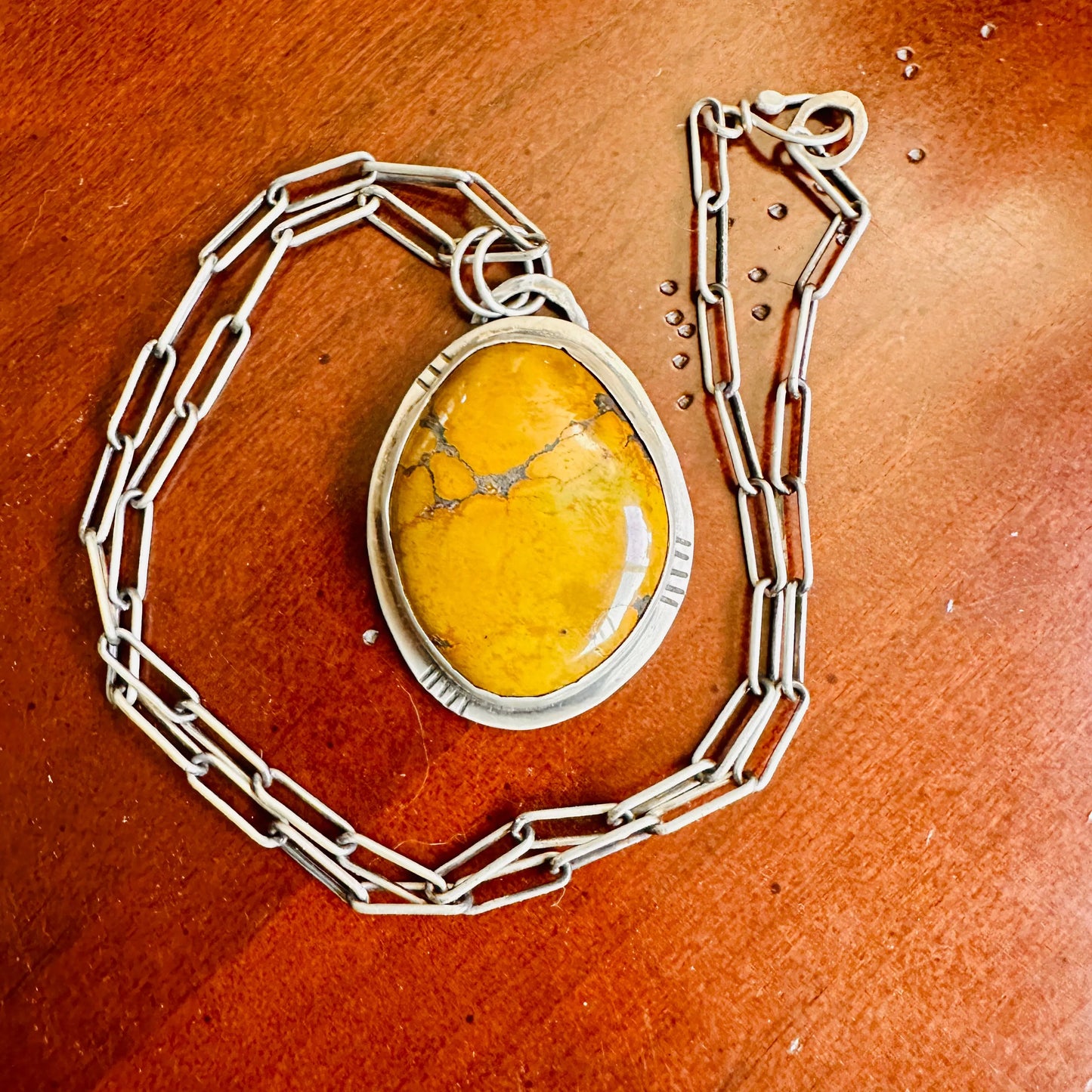 Yellow Turquoise Pendant - Sunlit Meadow Necklace