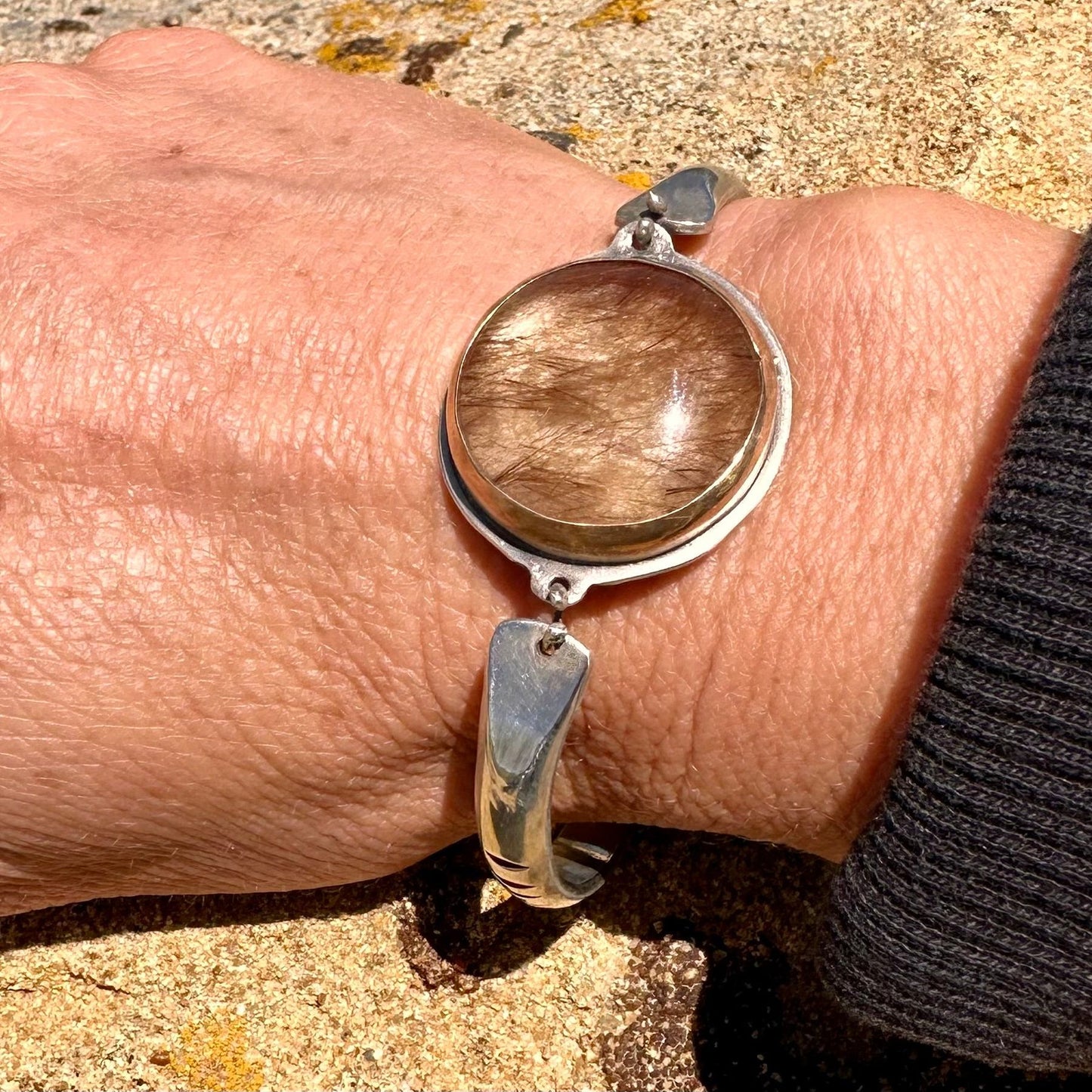 Rutilated Quartz Watch Bracelet: Sunbeam Rutilated Quartz Watch Bracelet