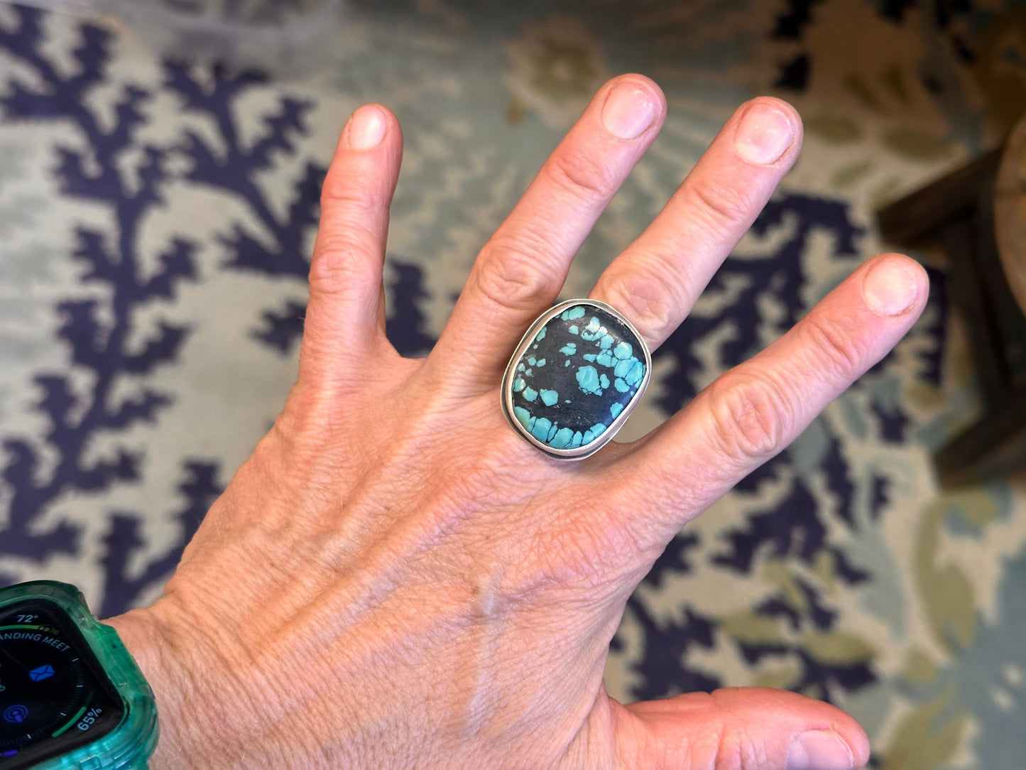 Adjustable Turquoise Statement Ring