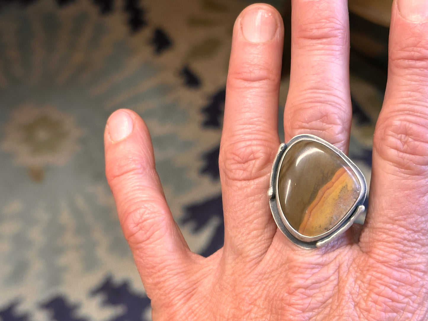 Sterling Silver and Jasper Ring