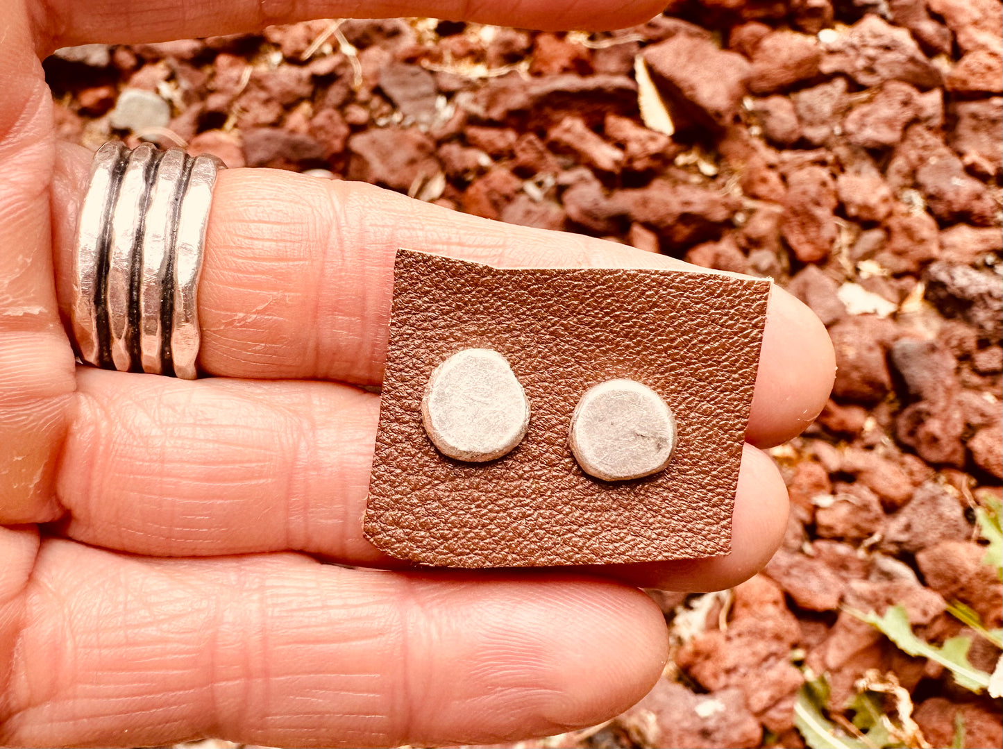 Sterling Silver River Pebble Earrings