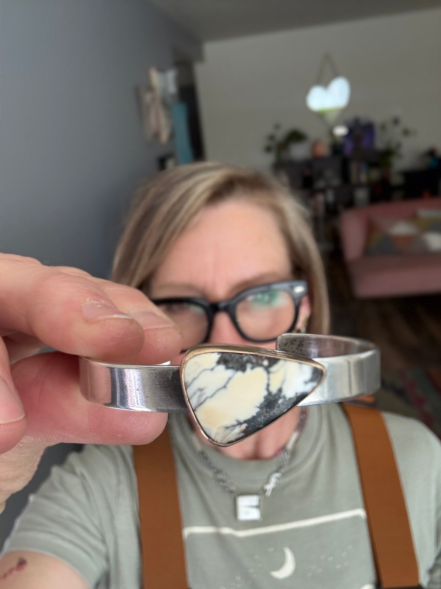 Sterling Silver Stamped Cuff Bracelet | BE STILL Rectangle Cuff | Stand Collection