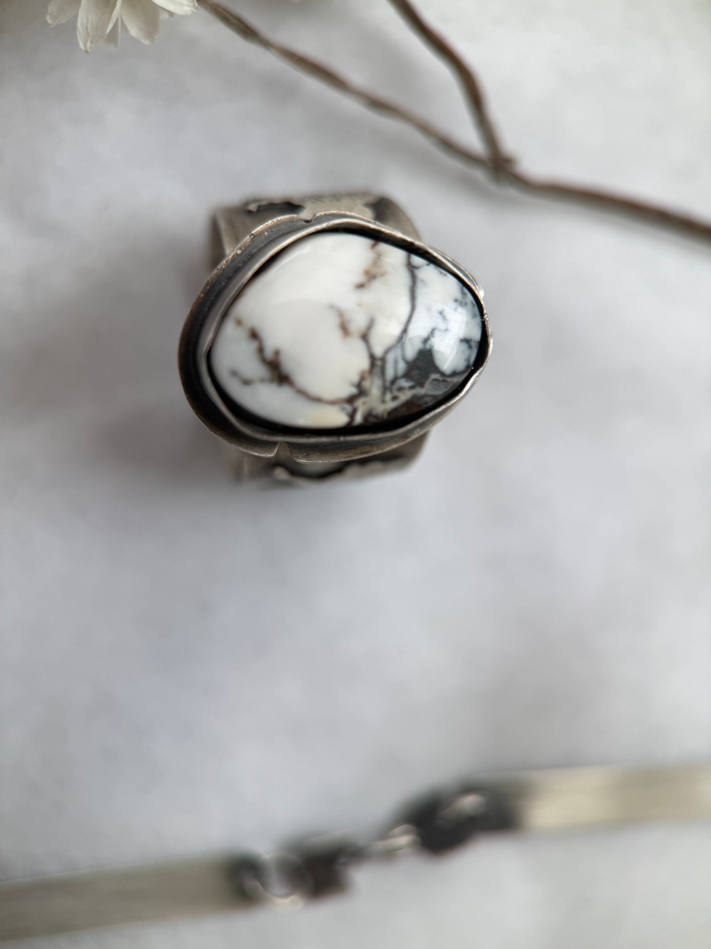 White Buffalo Turquoise Ring | Made to Finish | Stand Collection