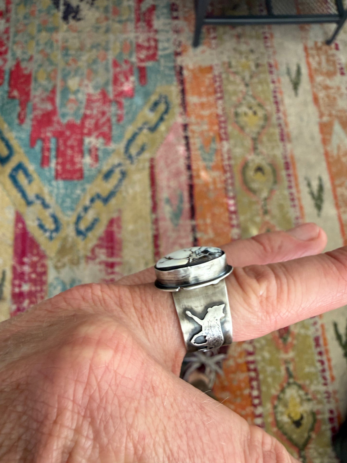 White Buffalo Turquoise Ring | Made to Finish | Stand Collection