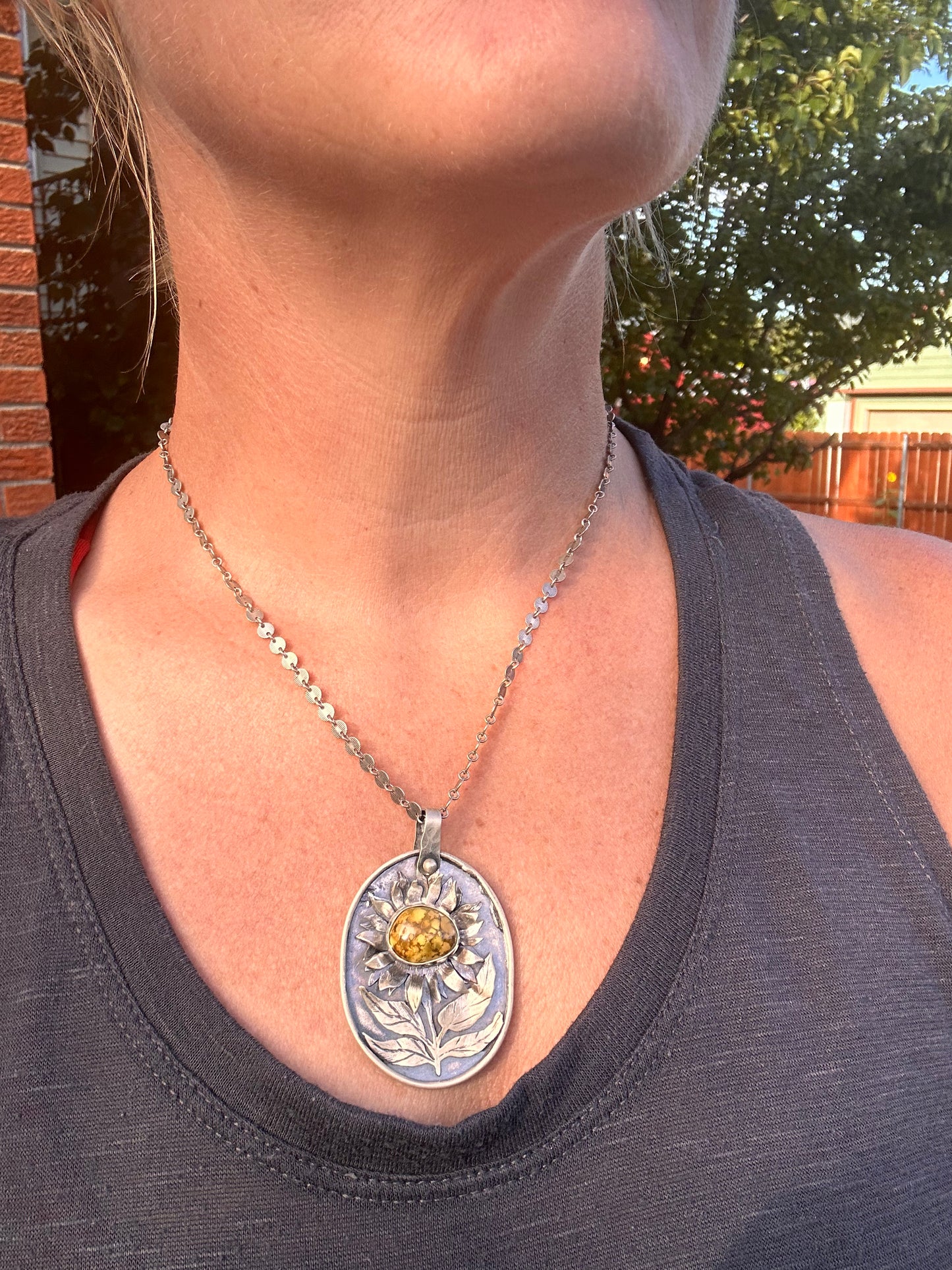 Golden Hill Sunflower Pendant