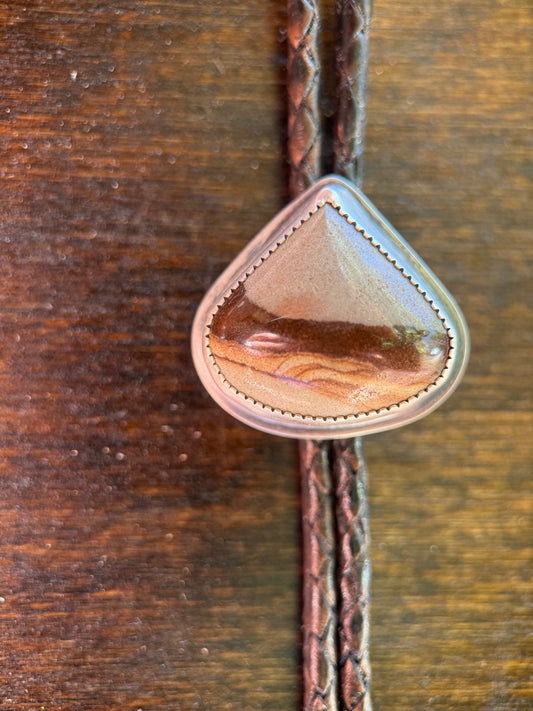 Picture Jasper Teardrop Bolo Tie