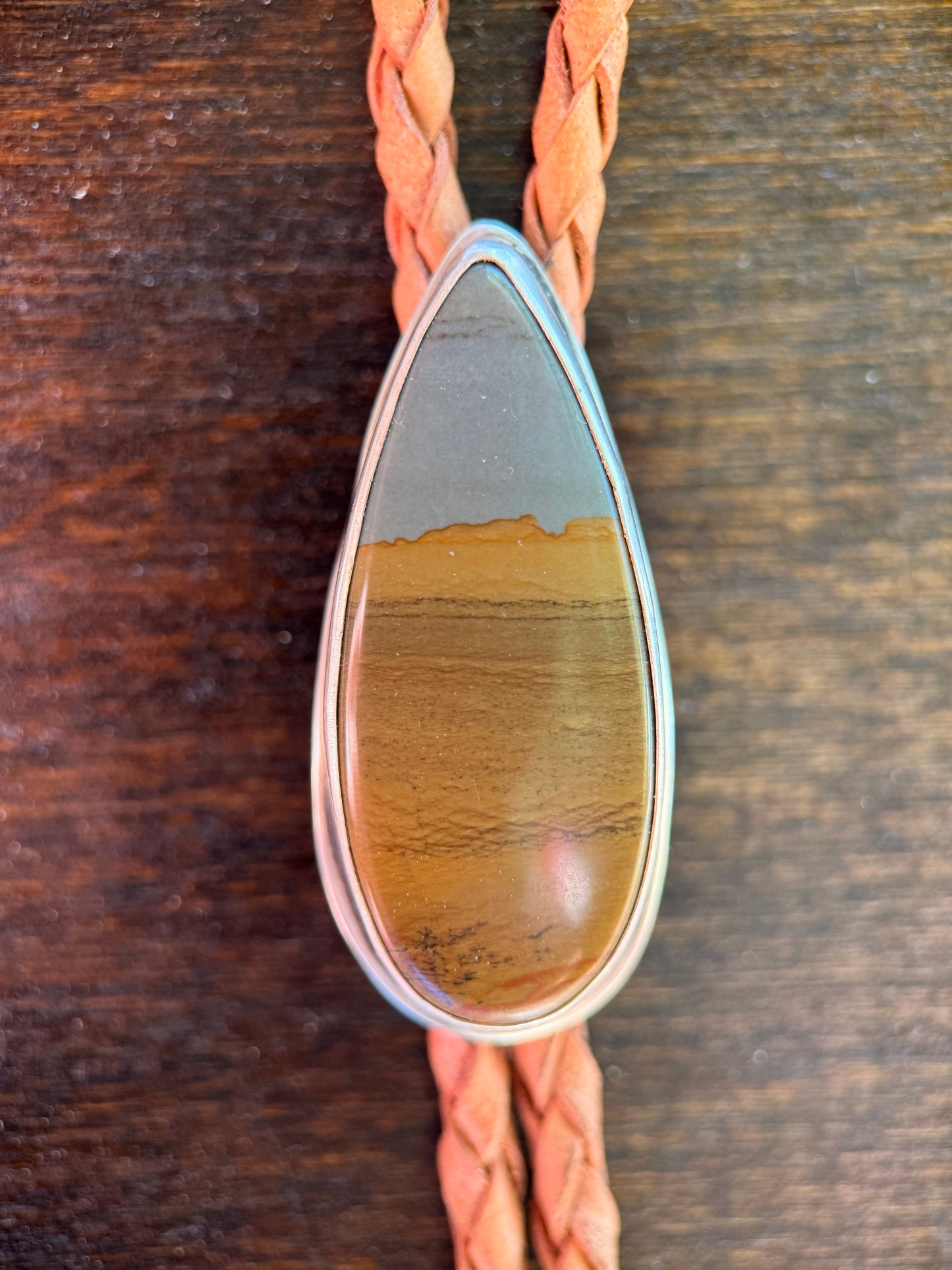 Desert Landscape Picture Jasper Bolo Tie