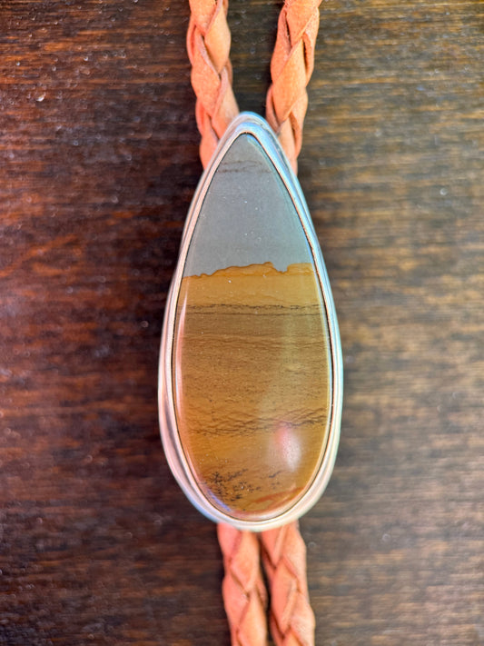 Desert Landscape Picture Jasper Bolo Tie