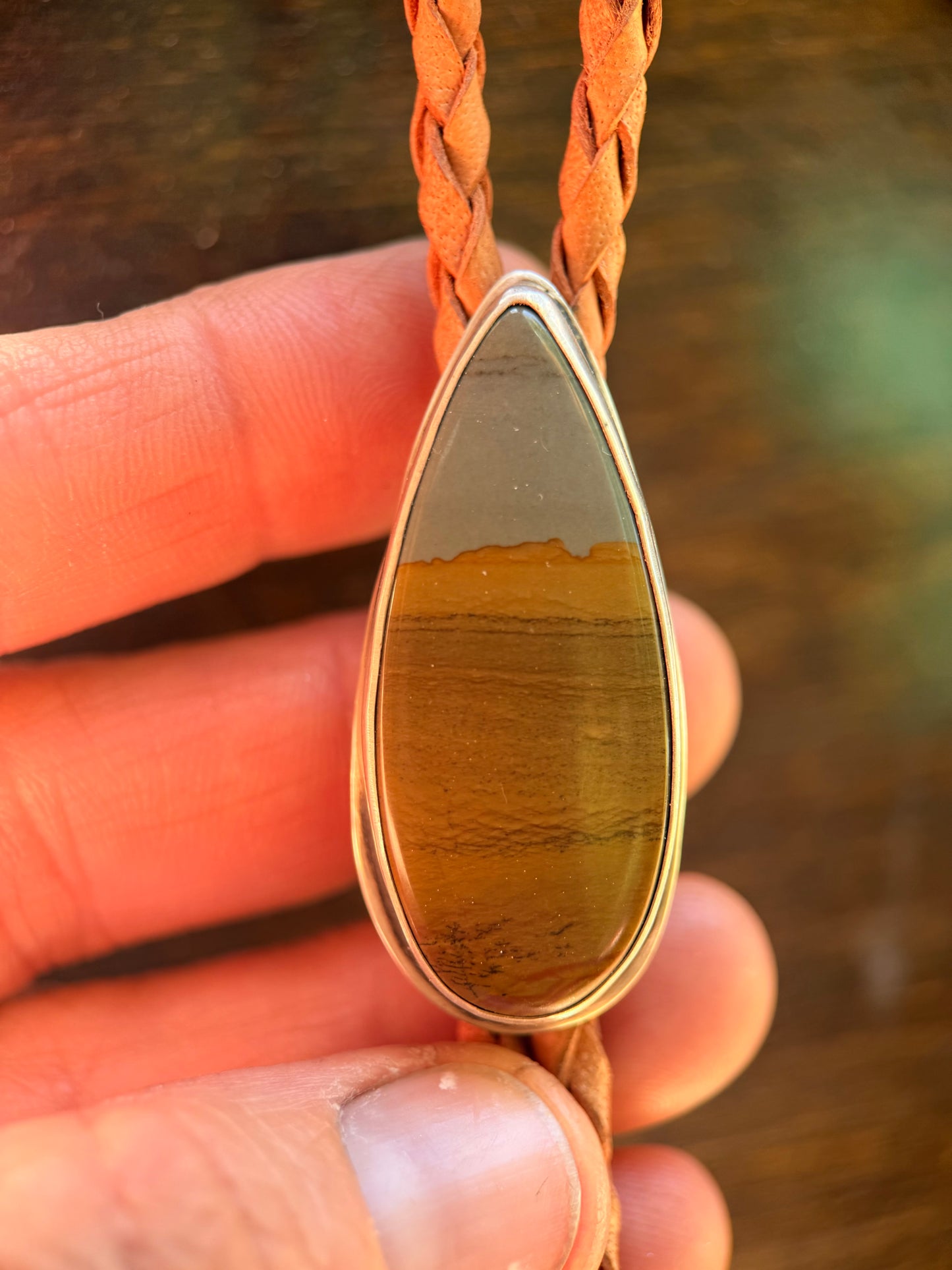 Desert Landscape Picture Jasper Bolo Tie