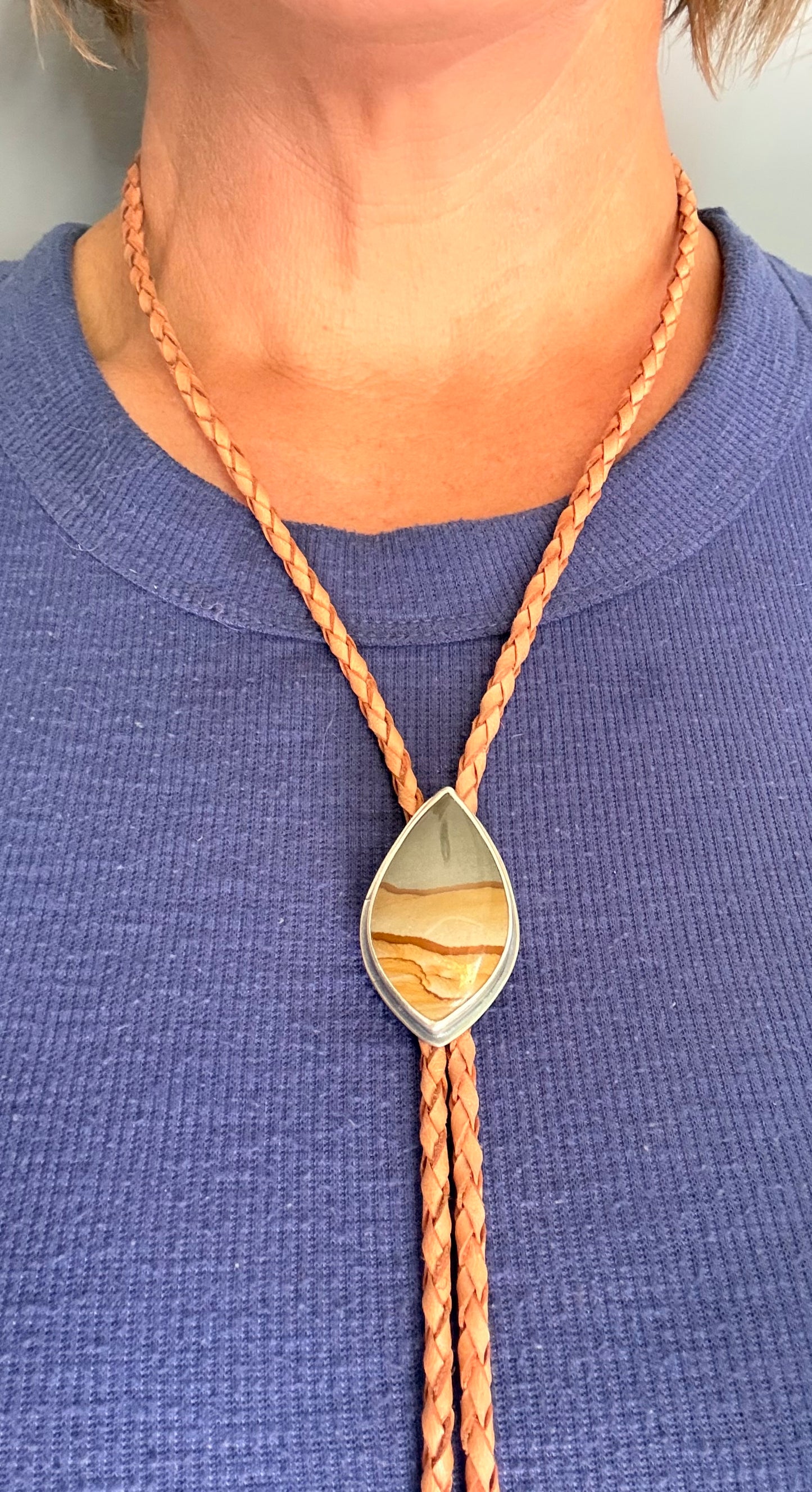 Cripple Creek Desert Jasper Sterling Silver Bolo Tie