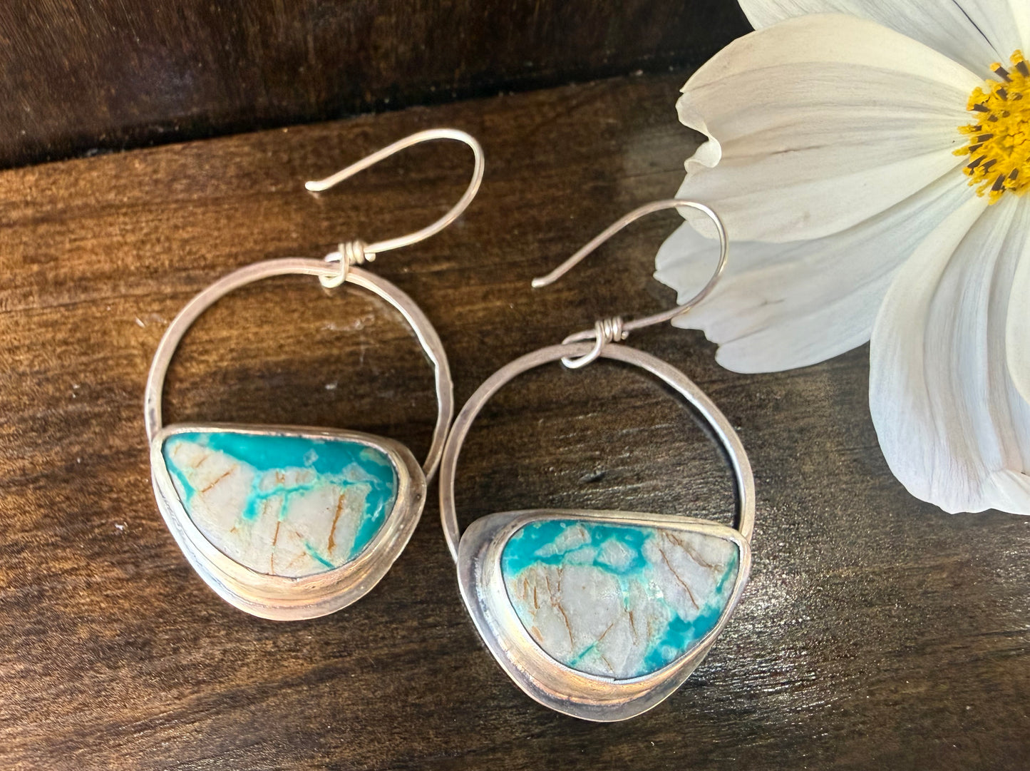 Fox Ribbon Turquoise Sterling Silver Earrings