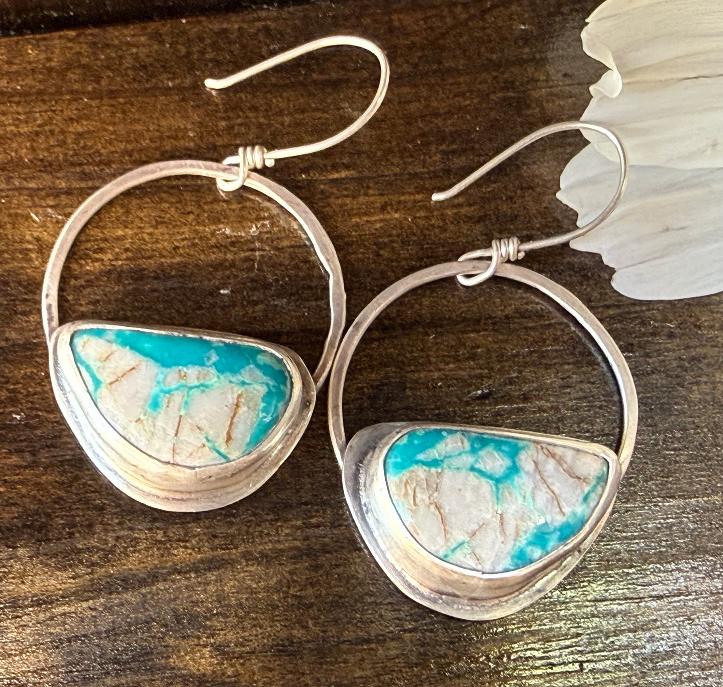 Fox Ribbon Turquoise Sterling Silver Earrings