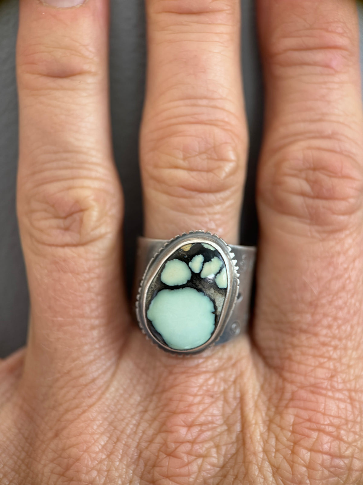 Desert Bloom Variscite Statement Ring | Sterling Silver | Size 11