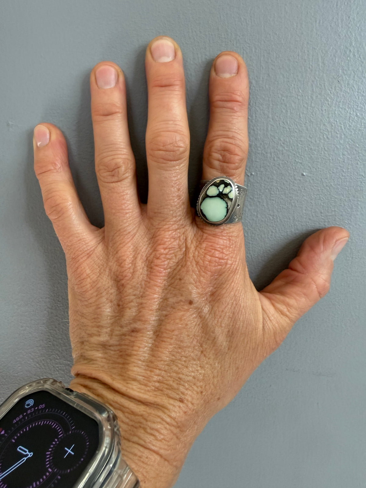 Desert Bloom Variscite Statement Ring | Sterling Silver | Size 11
