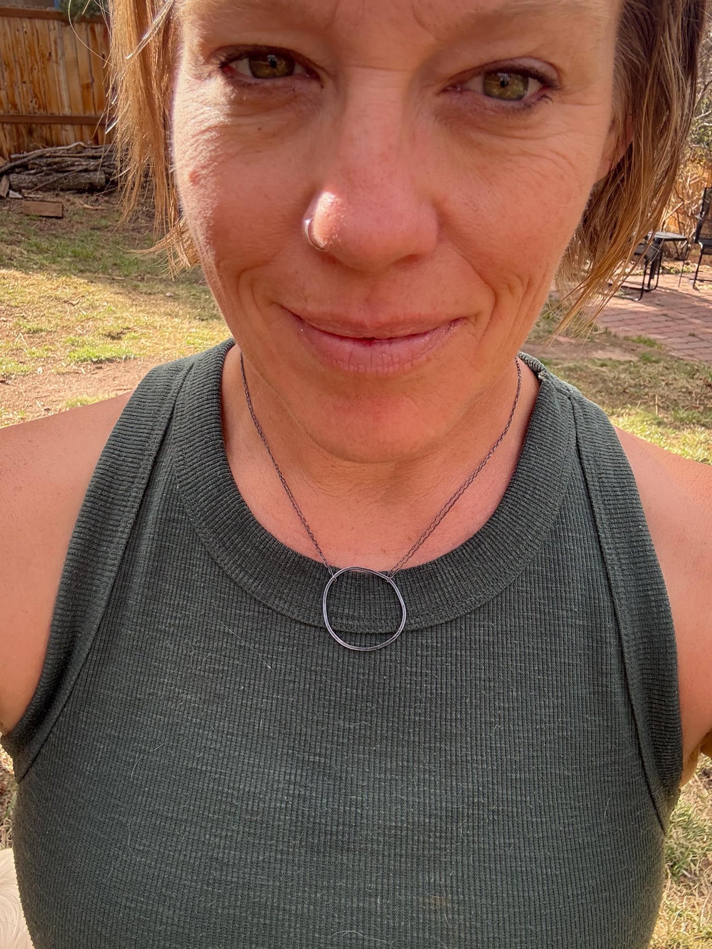 Sterling Silver Return Necklace | Oxidized Minimal Pendant | Mend Essentials | Handmade in Durango Colorado