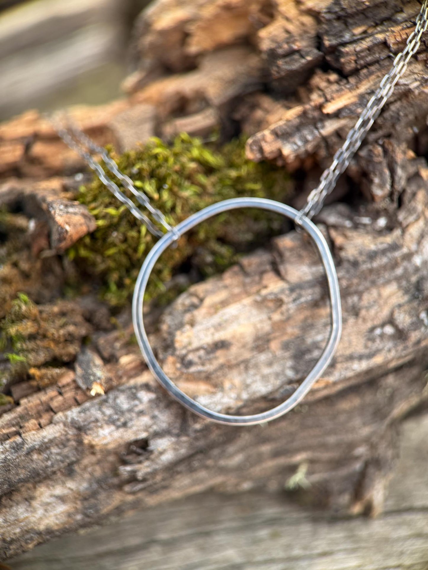Sterling Silver Return Necklace | Oxidized Minimal Pendant | Mend Essentials | Handmade in Durango Colorado