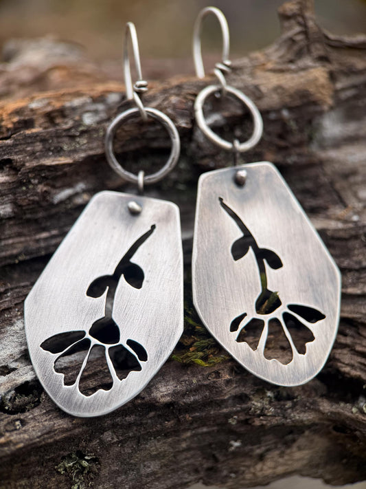 Echinacea Drop Earrings | Sterling Silver