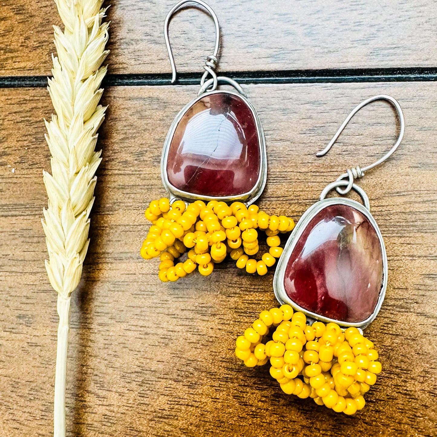 Fiery Mookite Japer Earrings