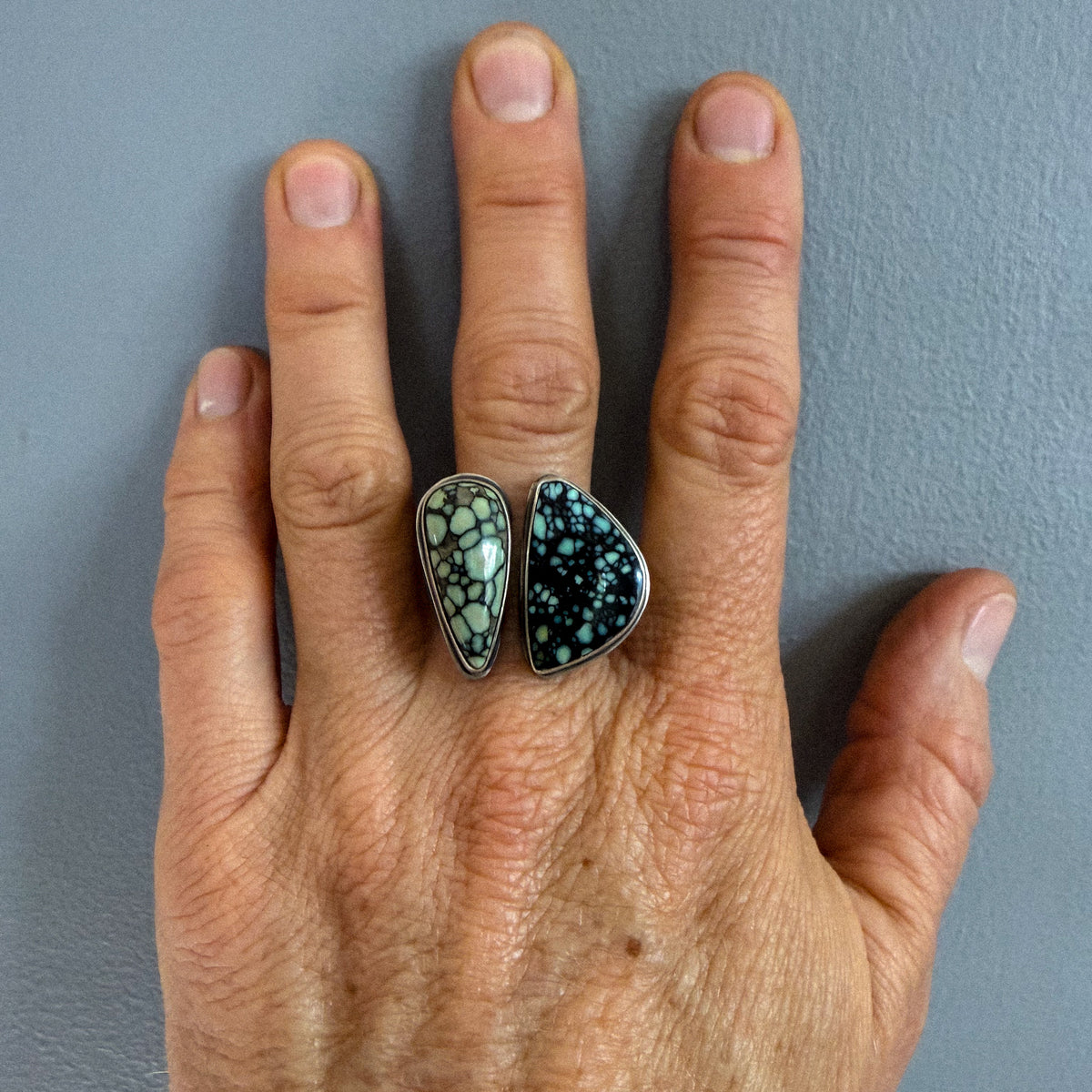New Lander Variscite Two-Stone Ring | Mend Metalworks