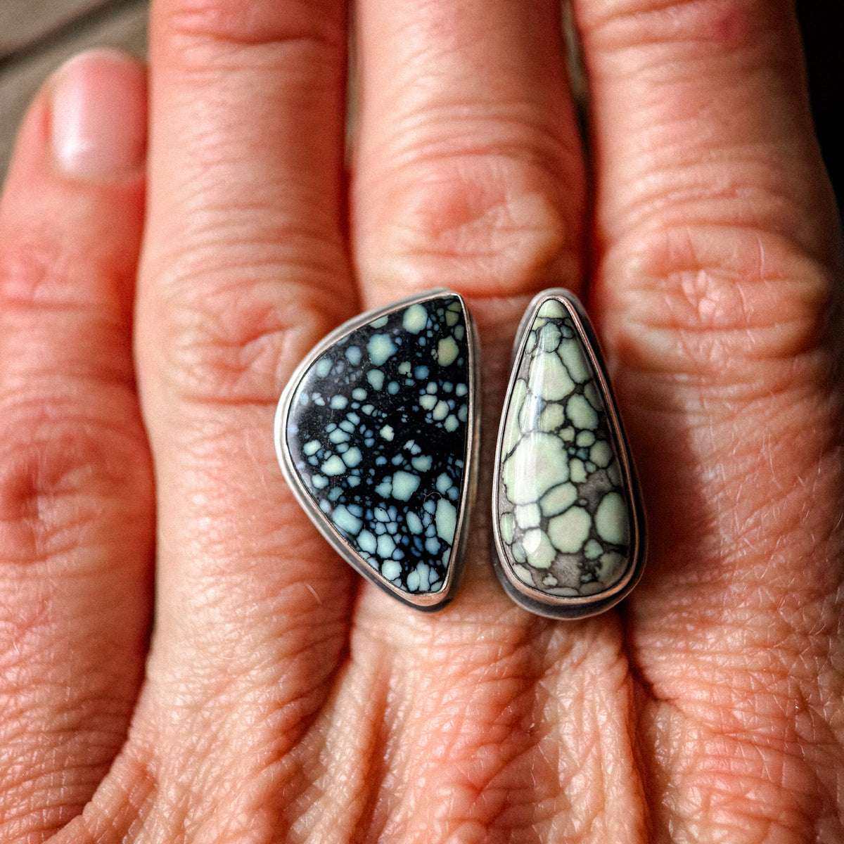 New Lander Variscite Two-Stone Ring | Mend Metalworks