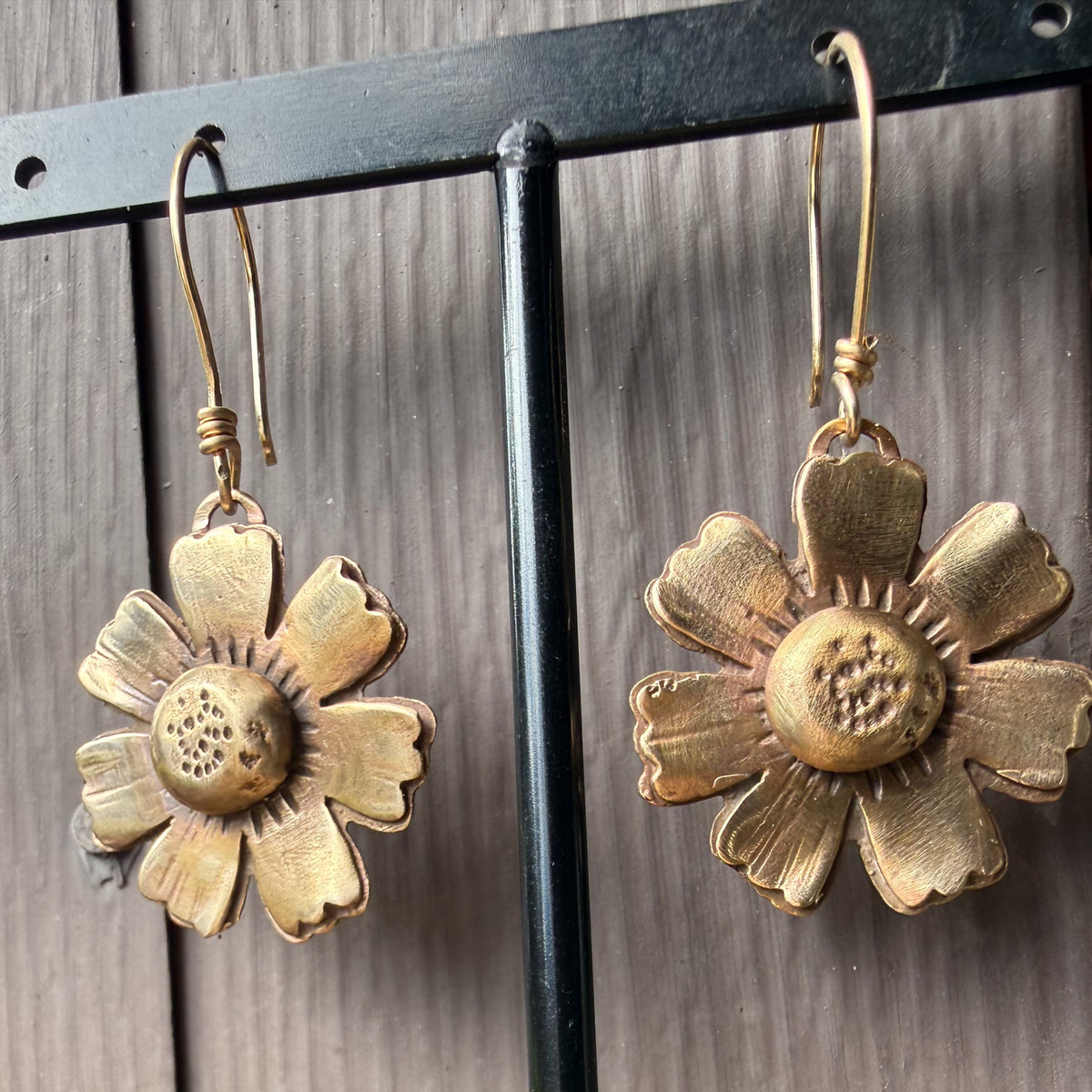 Ancient Bronze Botanical Drop Earrings | Mend Metalworks