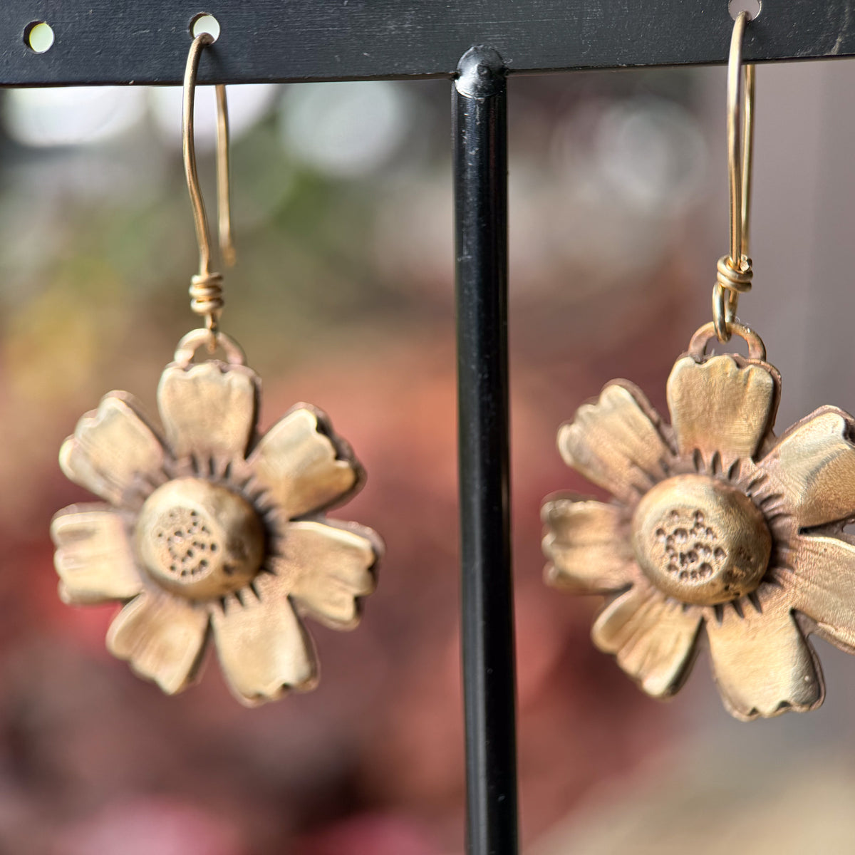 Ancient Bronze Botanical Drop Earrings | Mend Metalworks